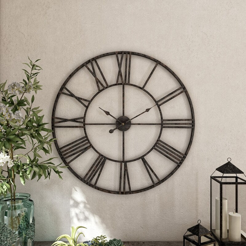 Solange Round Metal Wall Clock