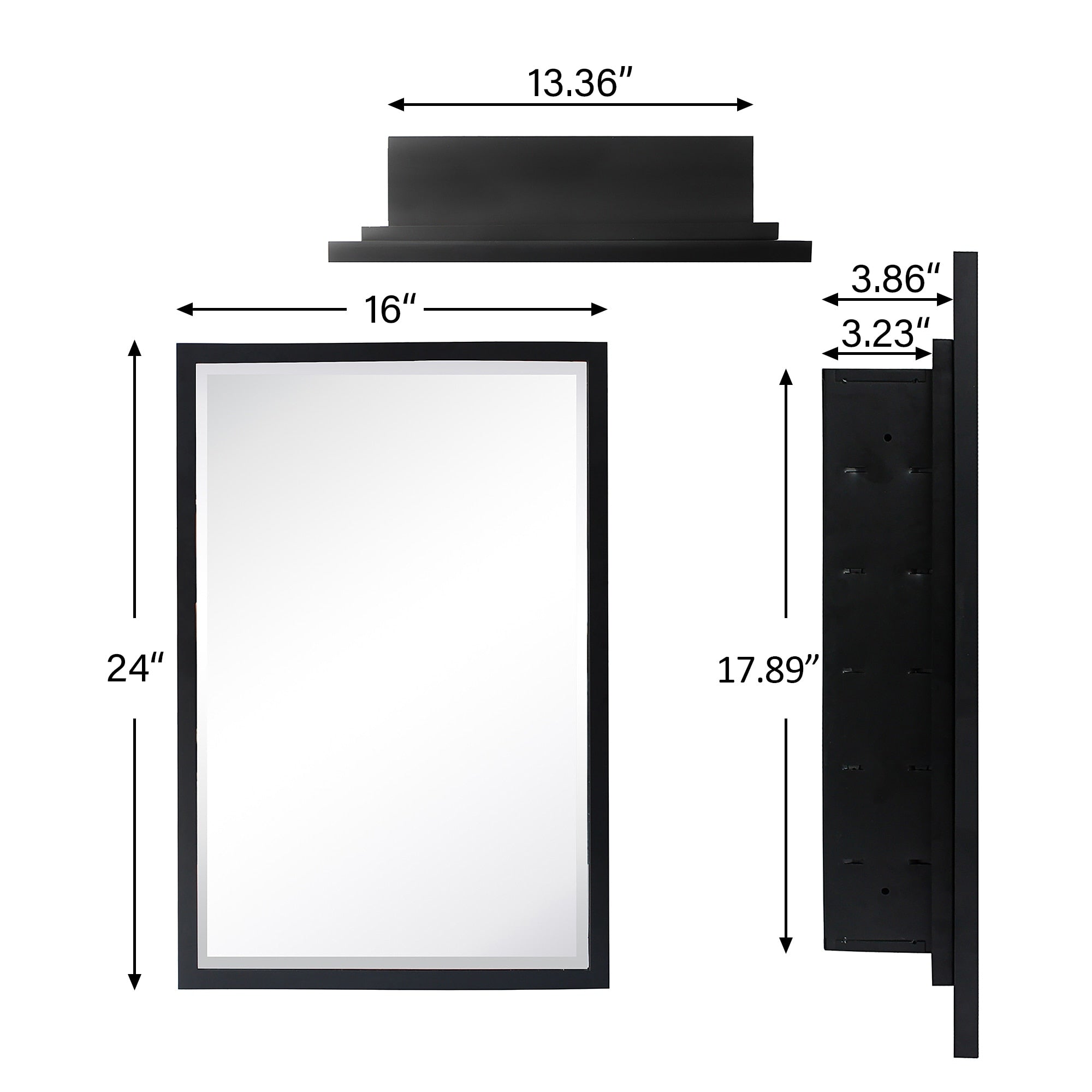 TEHOME Haddison Recessed Framed Medicine Cabinet with Mirror