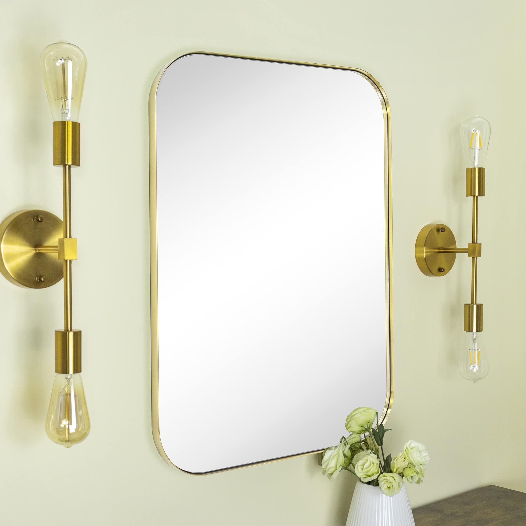 TEHOME Mid-Century Modern Chic Metal Rounded Wall Mirrors