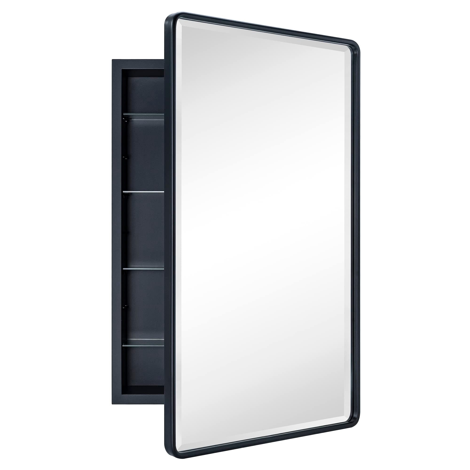 TEHOME Farmhouse Recessed Metal Bathroom Medicine Cabinets with Mirror