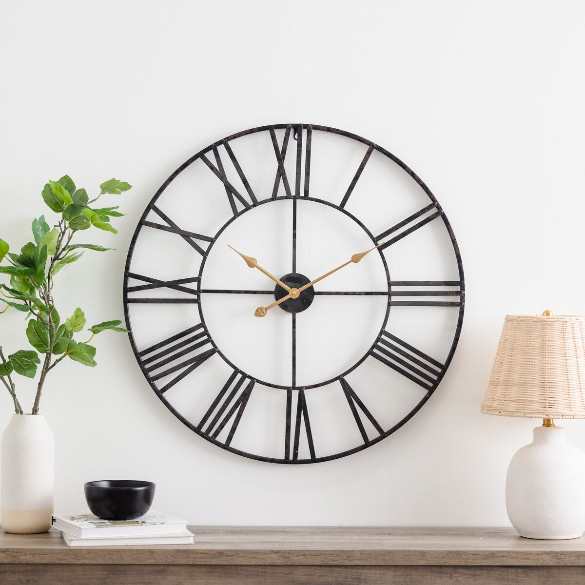 Solange Round Metal Wall Clock