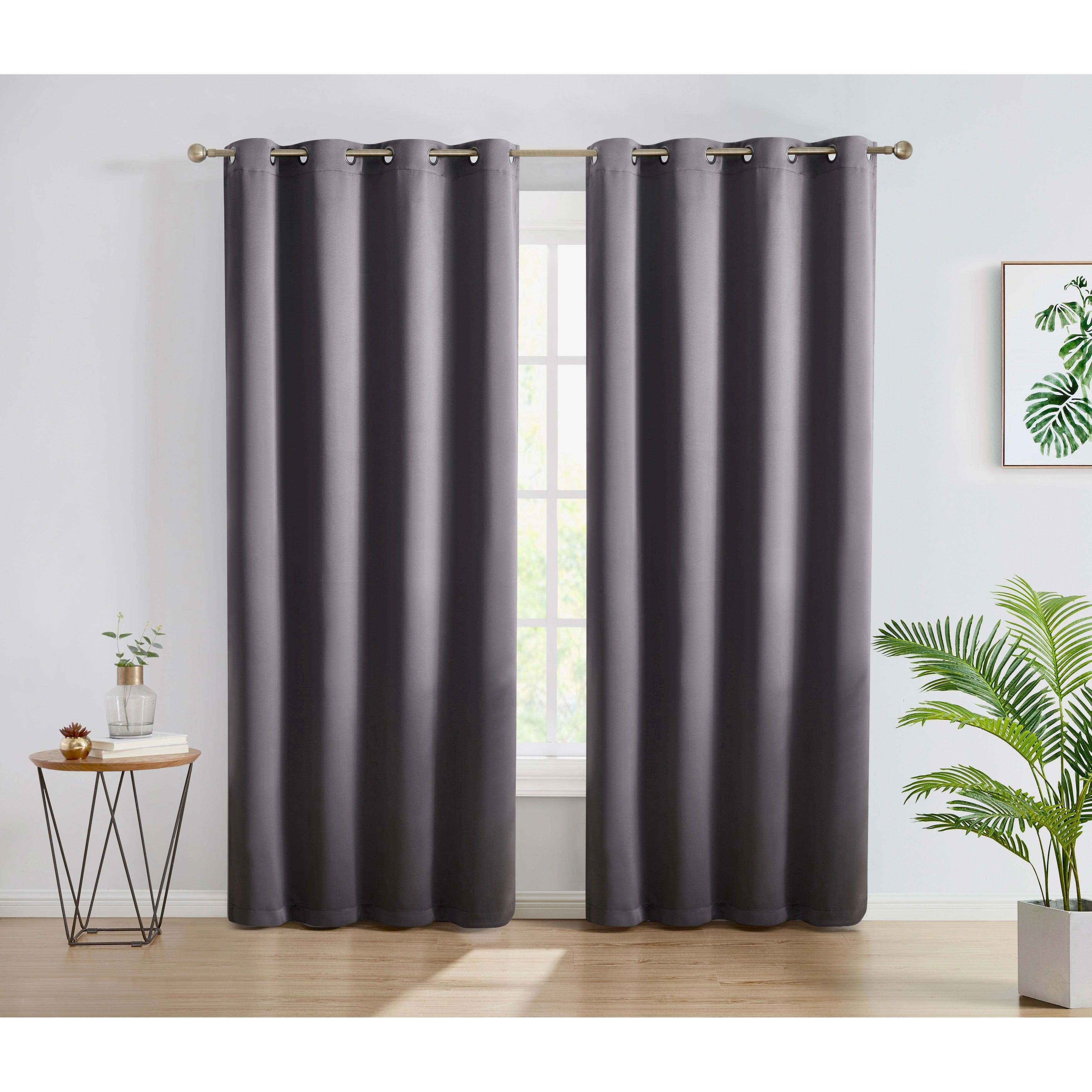 HLC.me Oxford Blackout Curtains - Thermal Insulated Window Treatment Grommet Panels, Set of 2