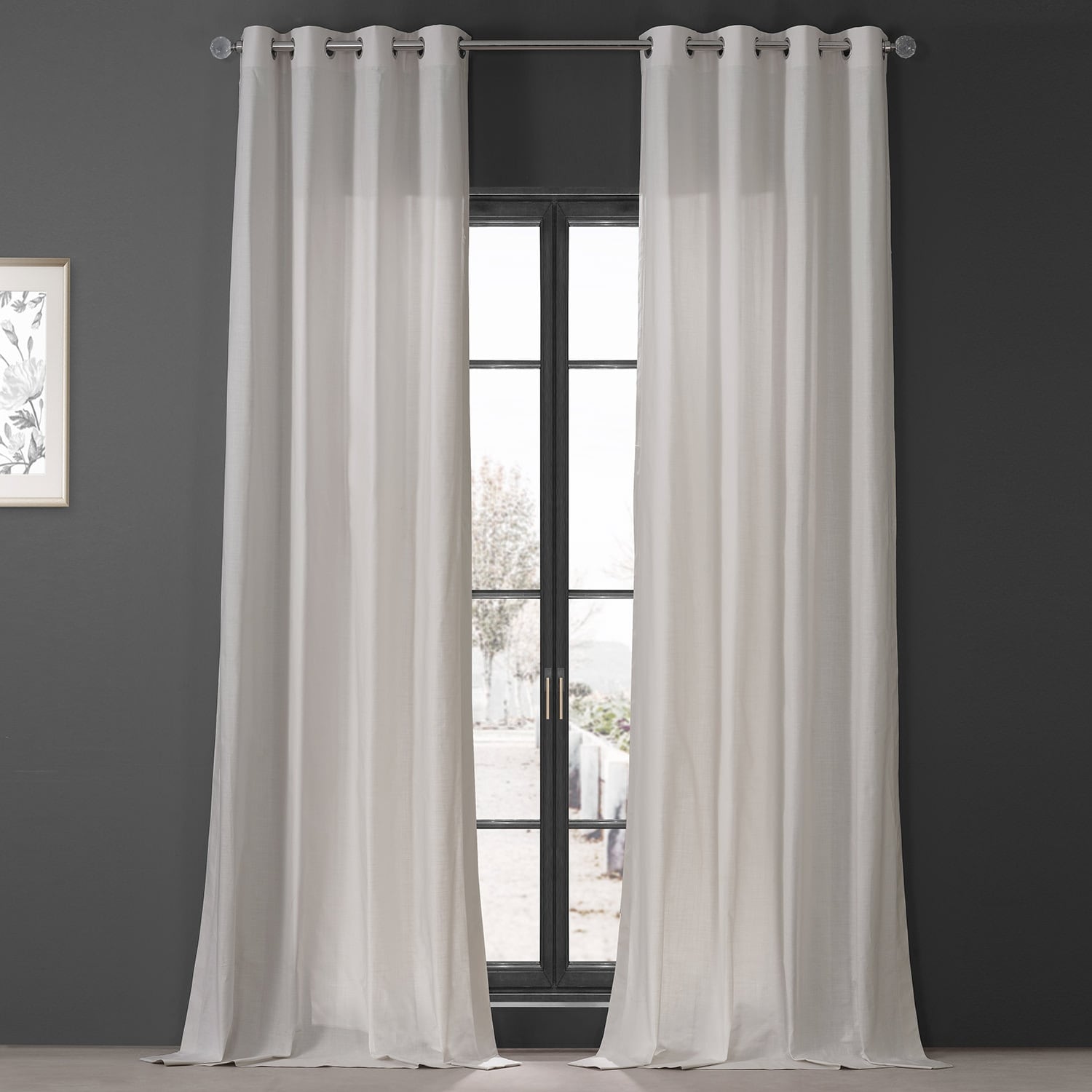 Exclusive Fabrics Dune Textured Solid Cotton Grommet Curtain Pair (2 Panels)