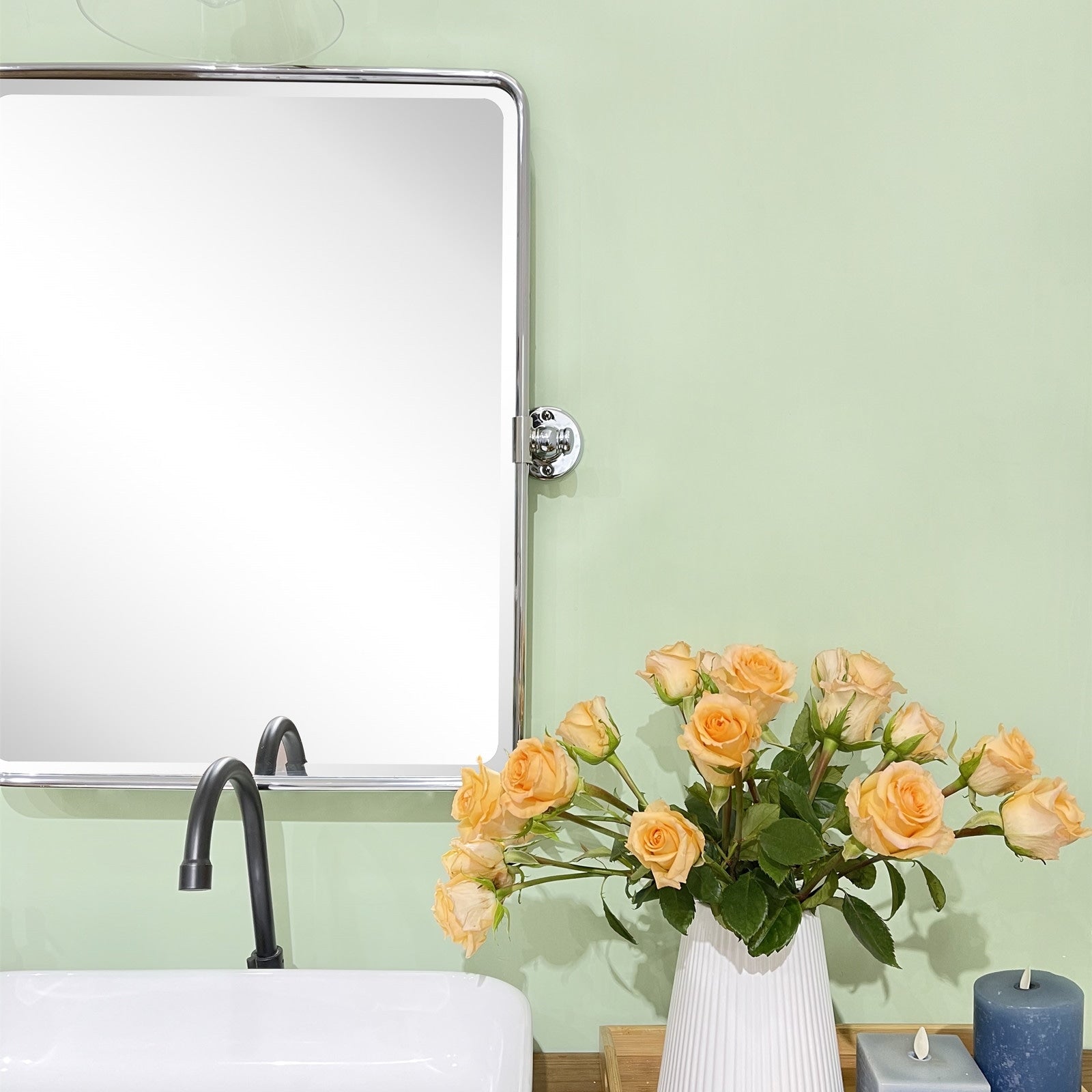 TEHOME Lutalo horizontal Beveled Bathroom / Vanity Mirror