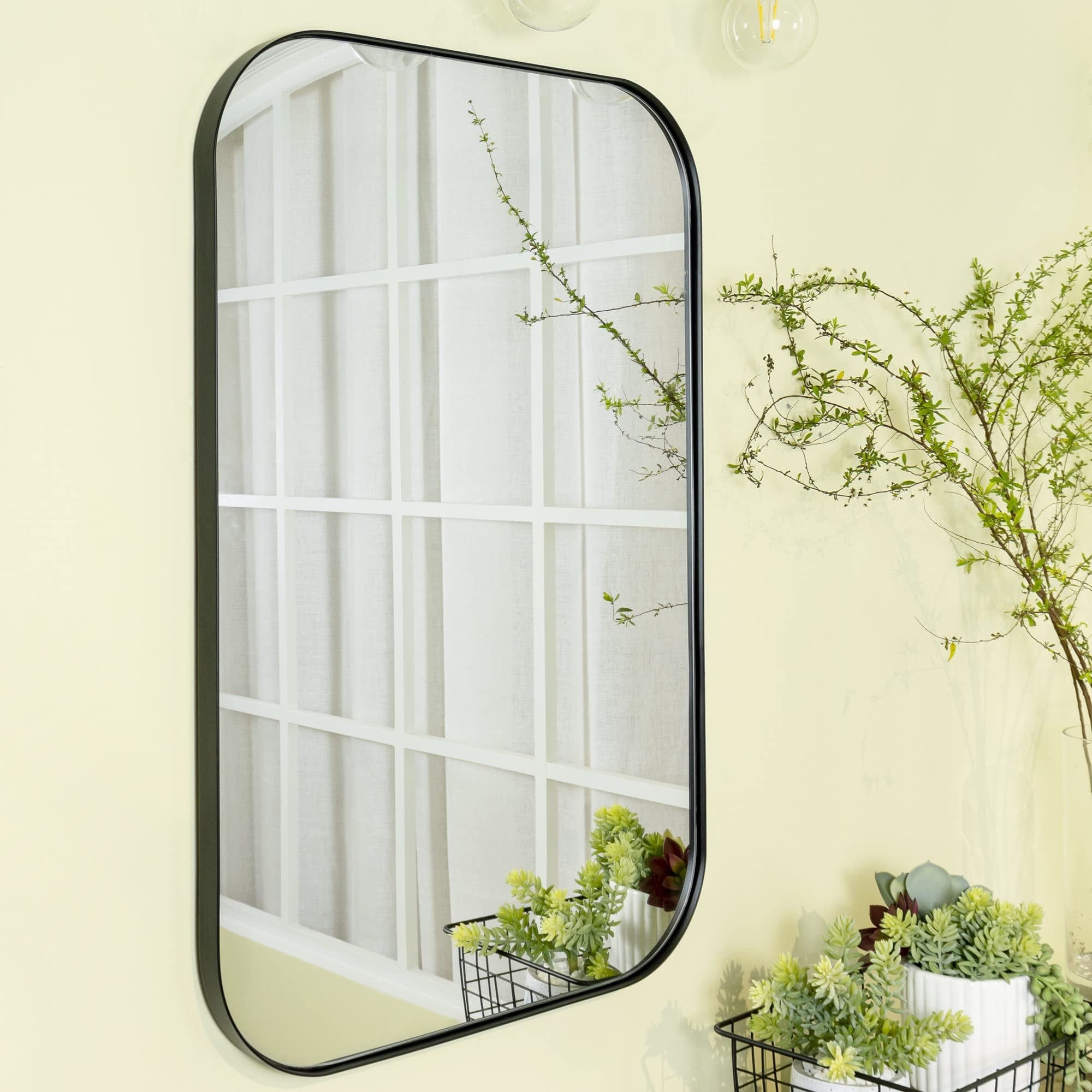 TEHOME Mid-Century Modern Chic Metal Rounded Wall Mirrors