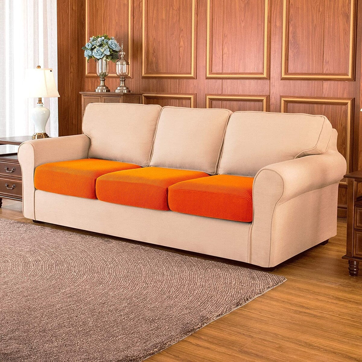 Subrtex 3-Piece Stretch Separate Sofa Cushion Cover Elastic Slipcover