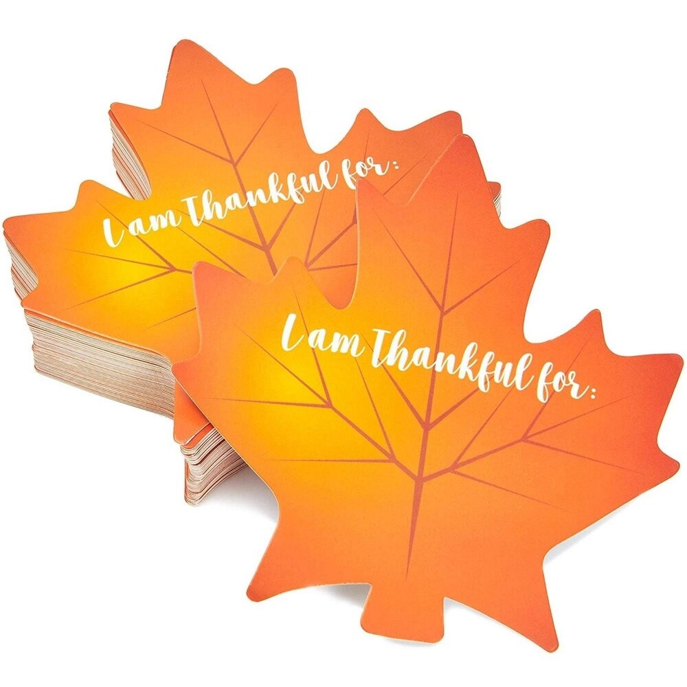 Thanksgiving Table Place Cards, Maple Leaf Cutouts (50 Count)