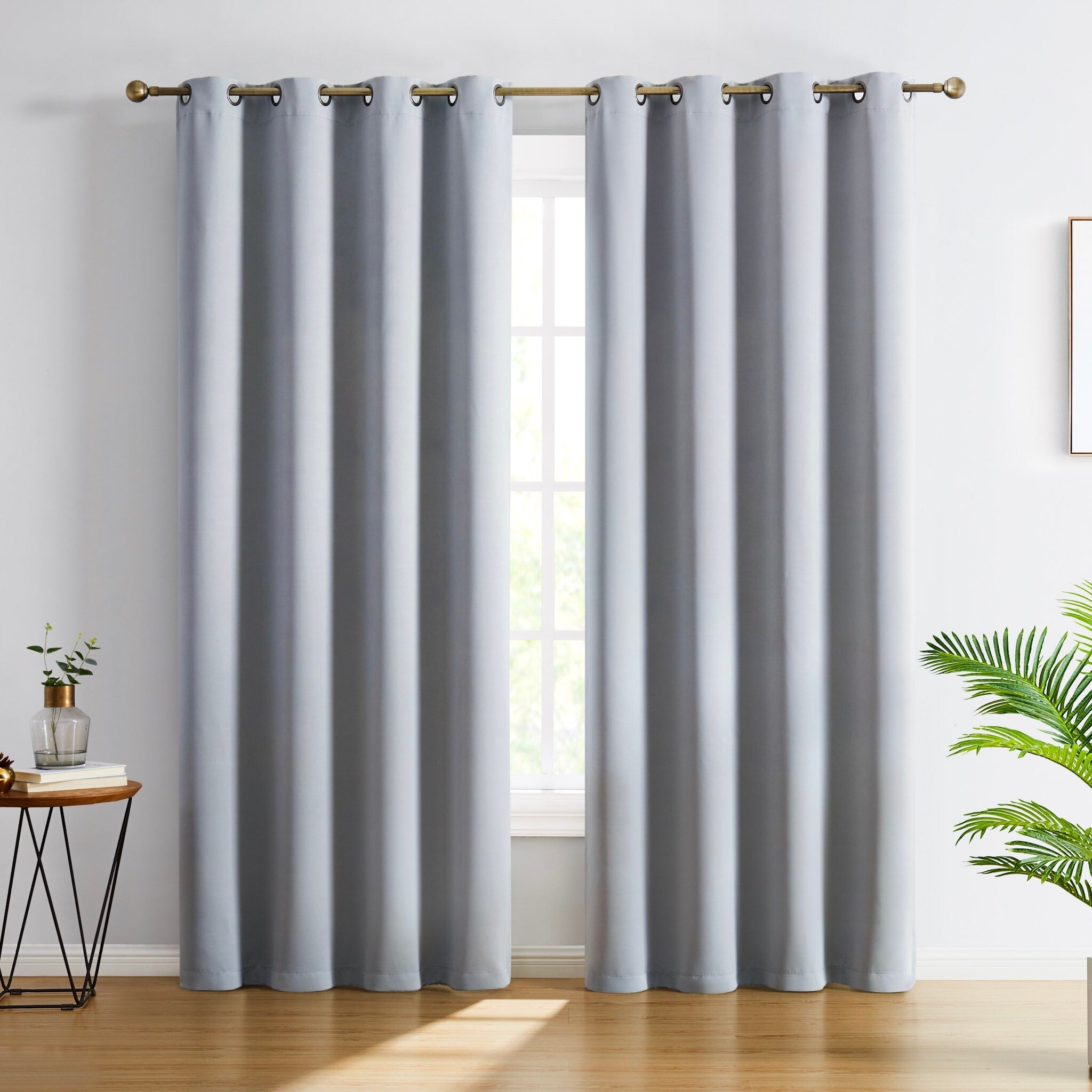 HLC.me Oxford Blackout Curtains - Thermal Insulated Window Treatment Grommet Panels, Set of 2