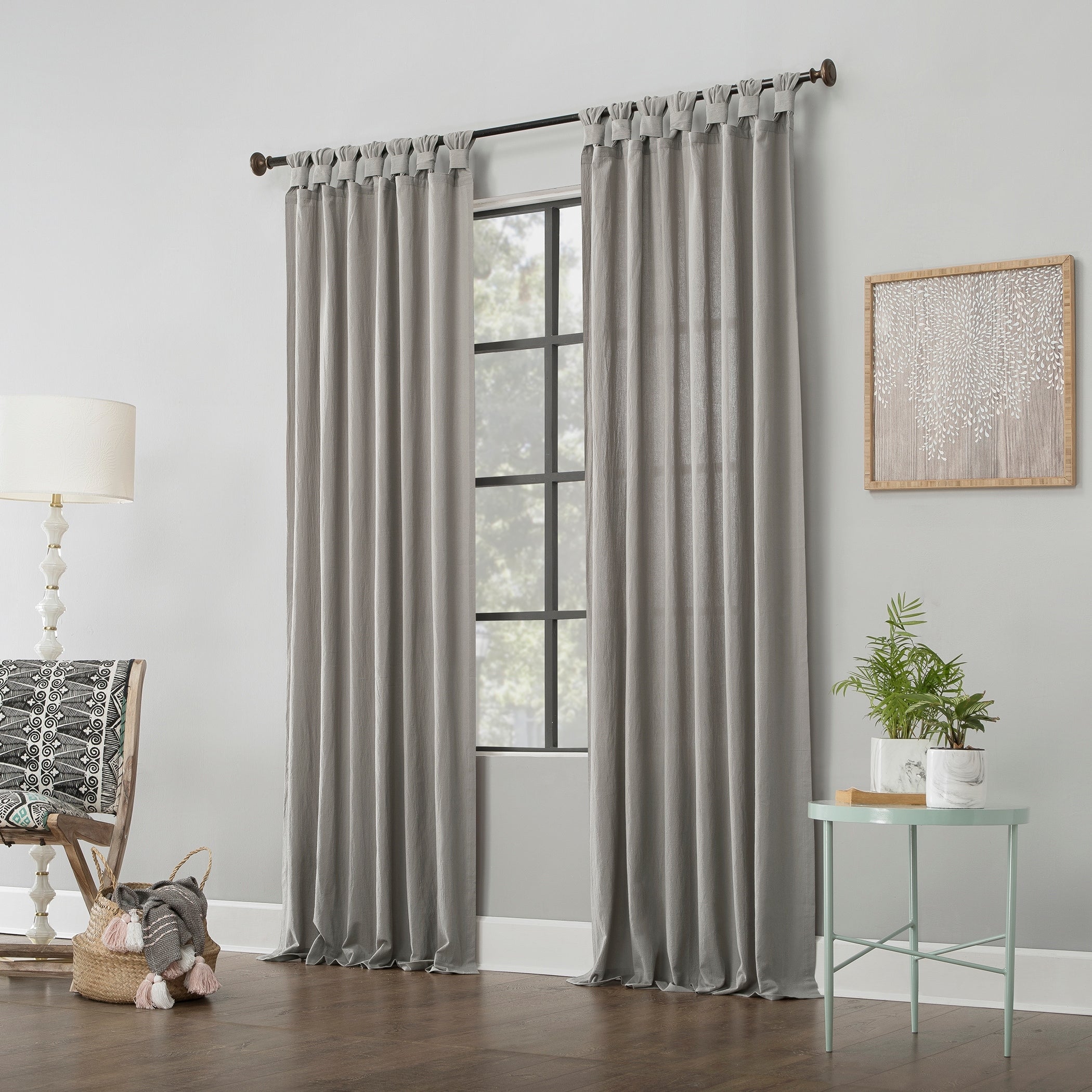 Archaeo Washed Cotton Twist Tab Curtain, Single Panel