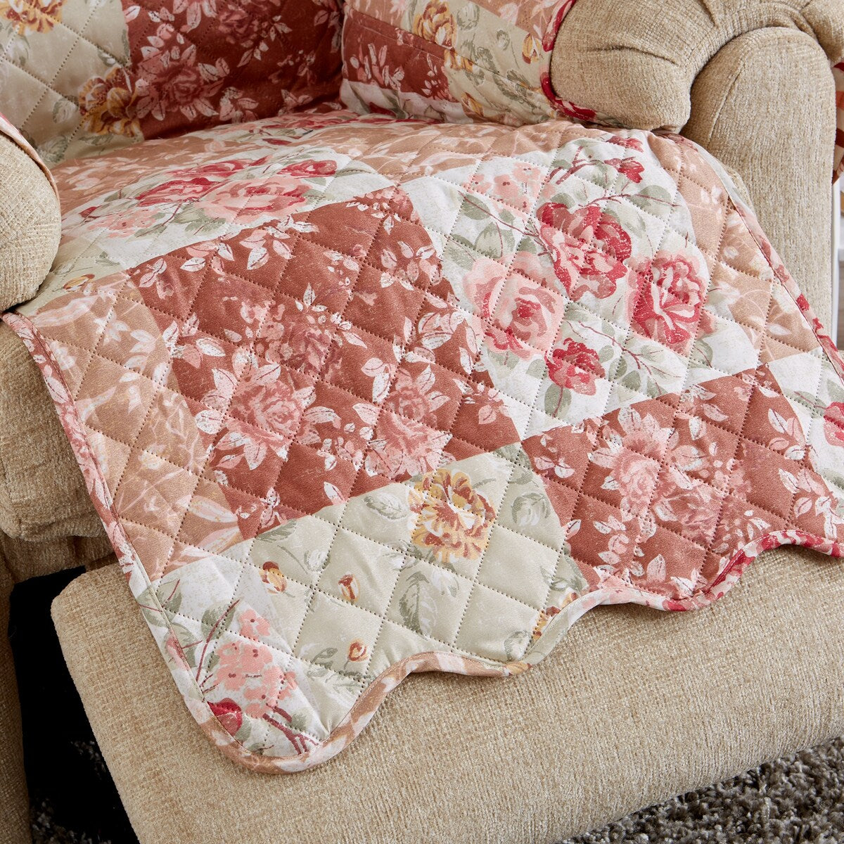 Premium Floral Patchwork Reversible Pet Furniture Protector