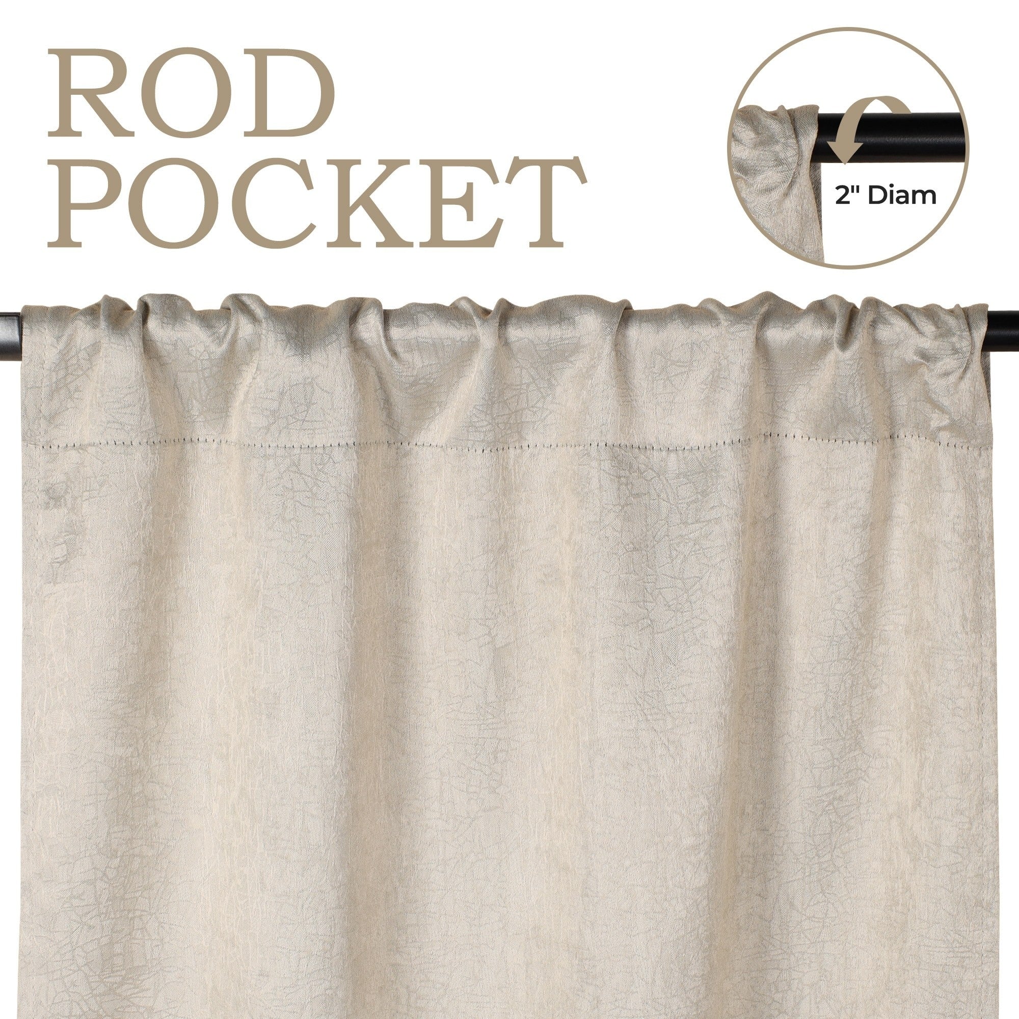 Superior Rustic Textured Abstract Room Darkening Blackout Curtains, Rod Pocket or Grommets, Set of 2