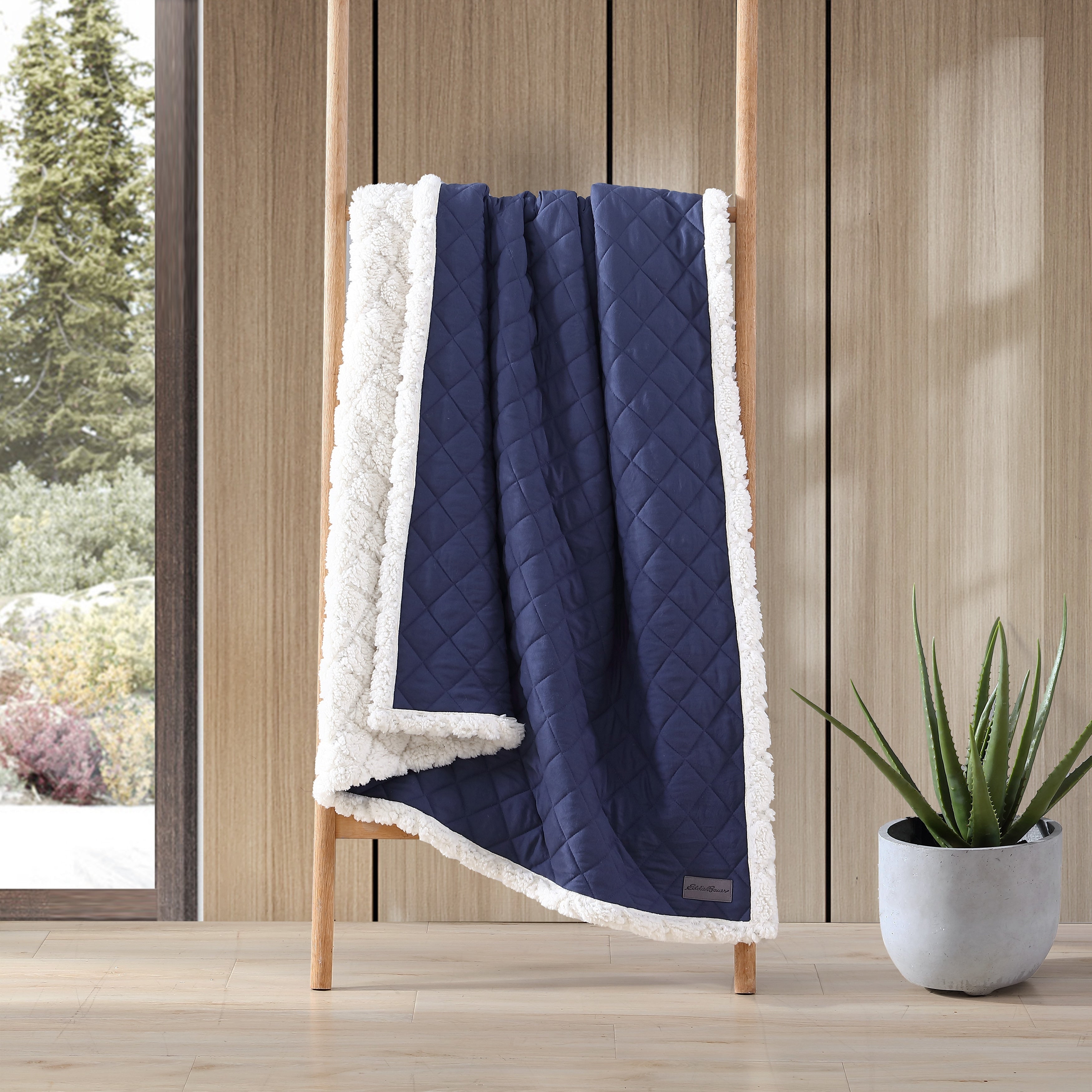 Eddie Bauer Essential Blue 50 X 60 Throw Blanket