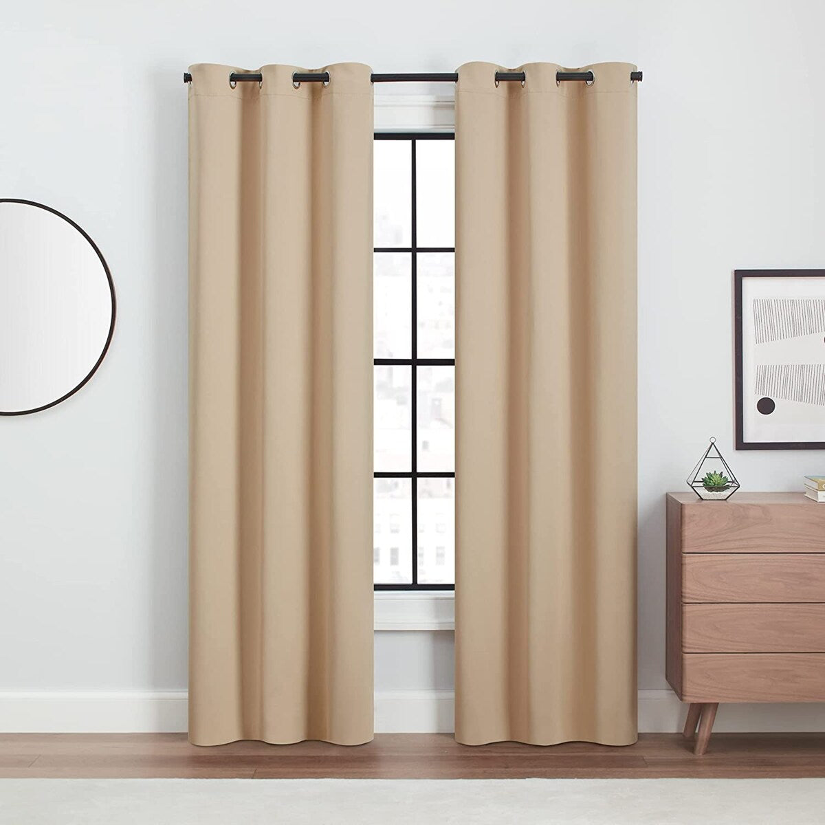 Eclipse Aldera Solid Tripleweave Thermal Blackout Grommet Curtains (2 Panels)