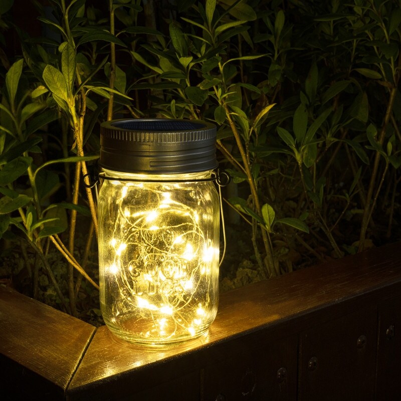 Solar Powered LED Outdoor Mason Jar Lantern (Set of 6)