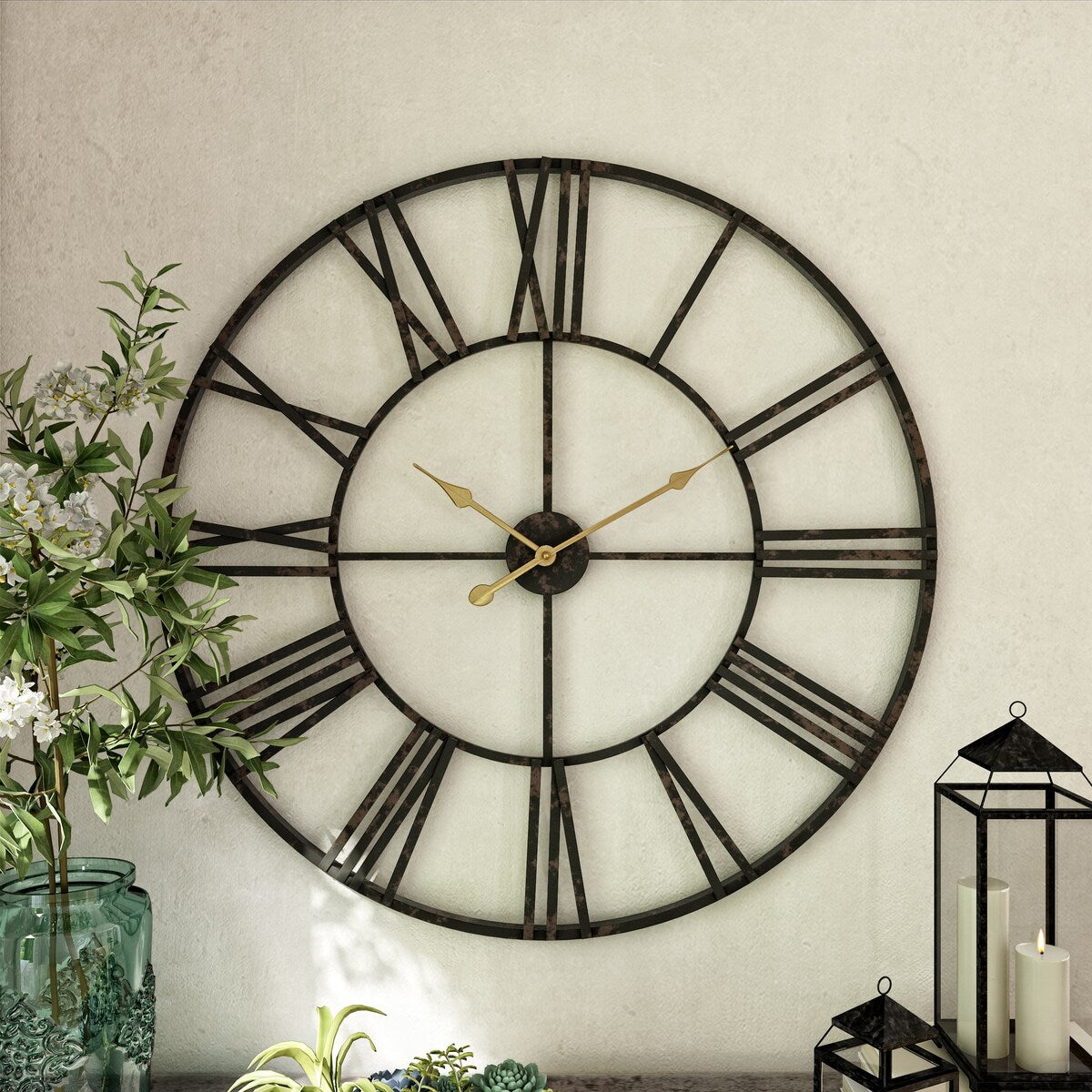 Solange Round Metal Wall Clock