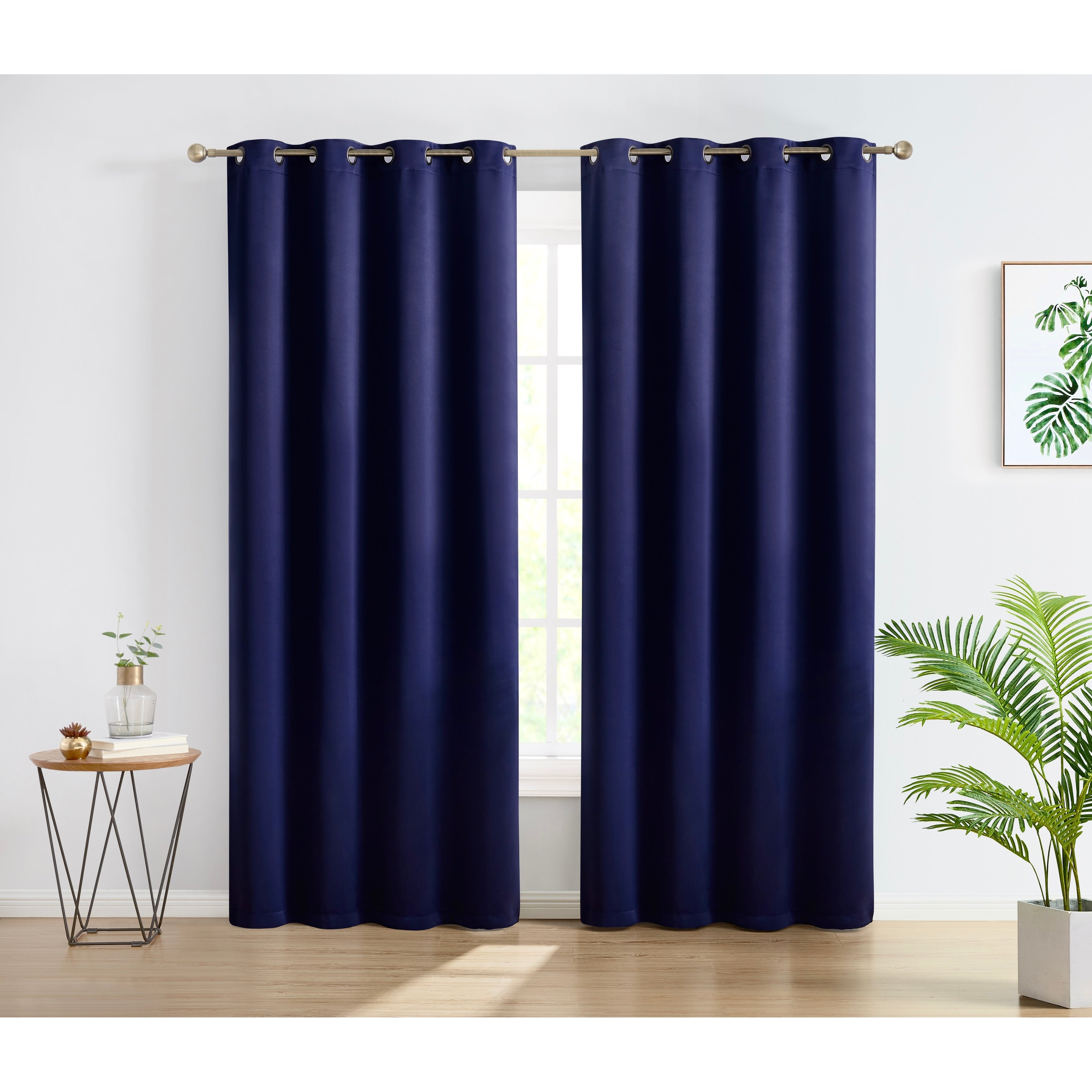 HLC.me Oxford Blackout Curtains - Thermal Insulated Window Treatment Grommet Panels, Set of 2