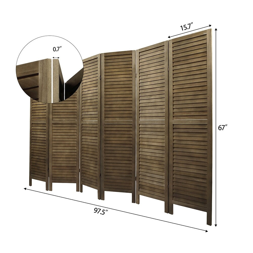 Paneled Wood Room Divider Folding Screen Privacy Screen Partition