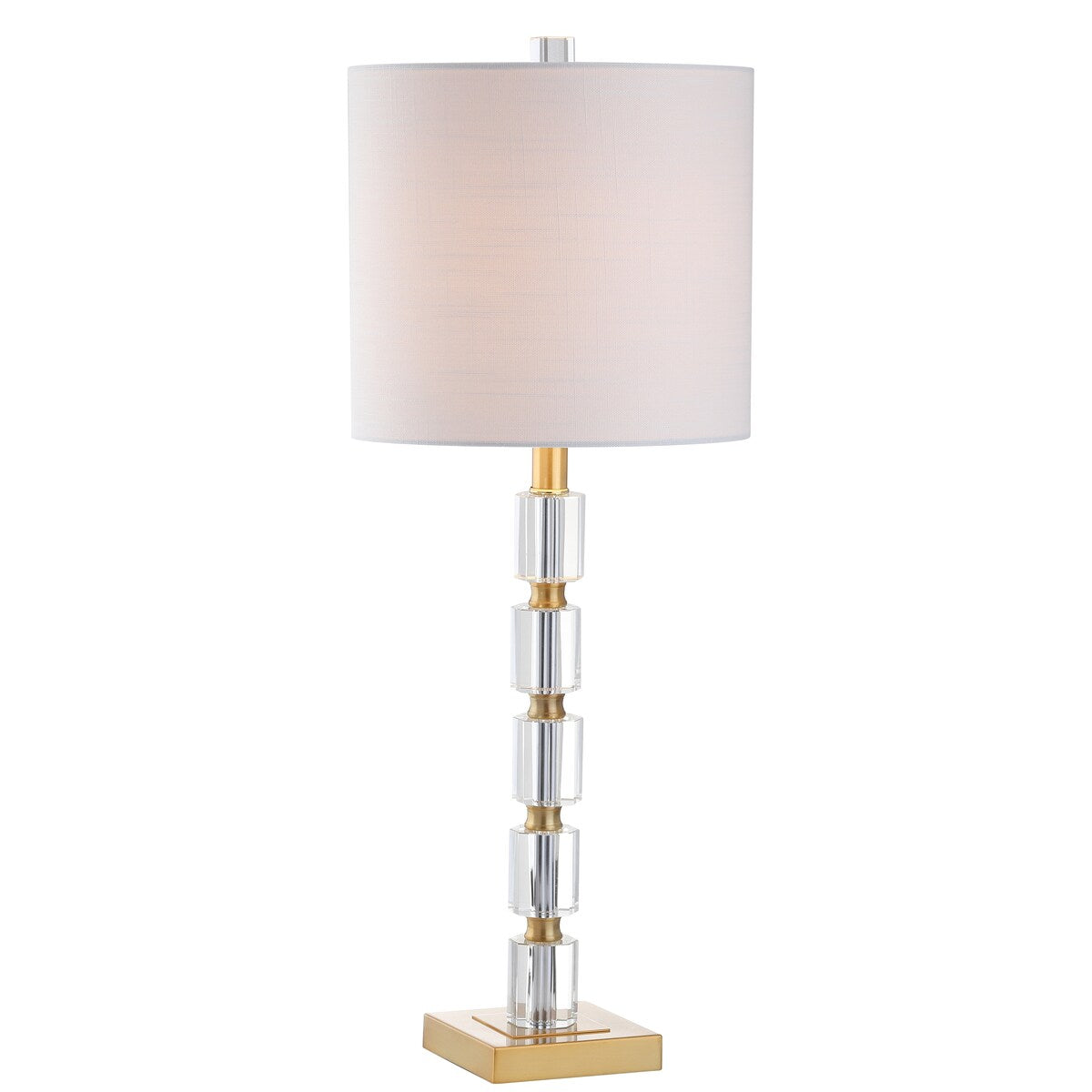 Nala 28.5 Crystal LED Table Lamp, Clear/Brass (Set of 2) by JONATHAN Y