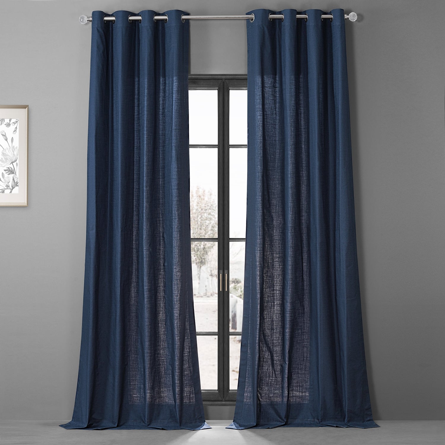 Exclusive Fabrics Dune Textured Solid Cotton Grommet Curtain Pair (2 Panels)