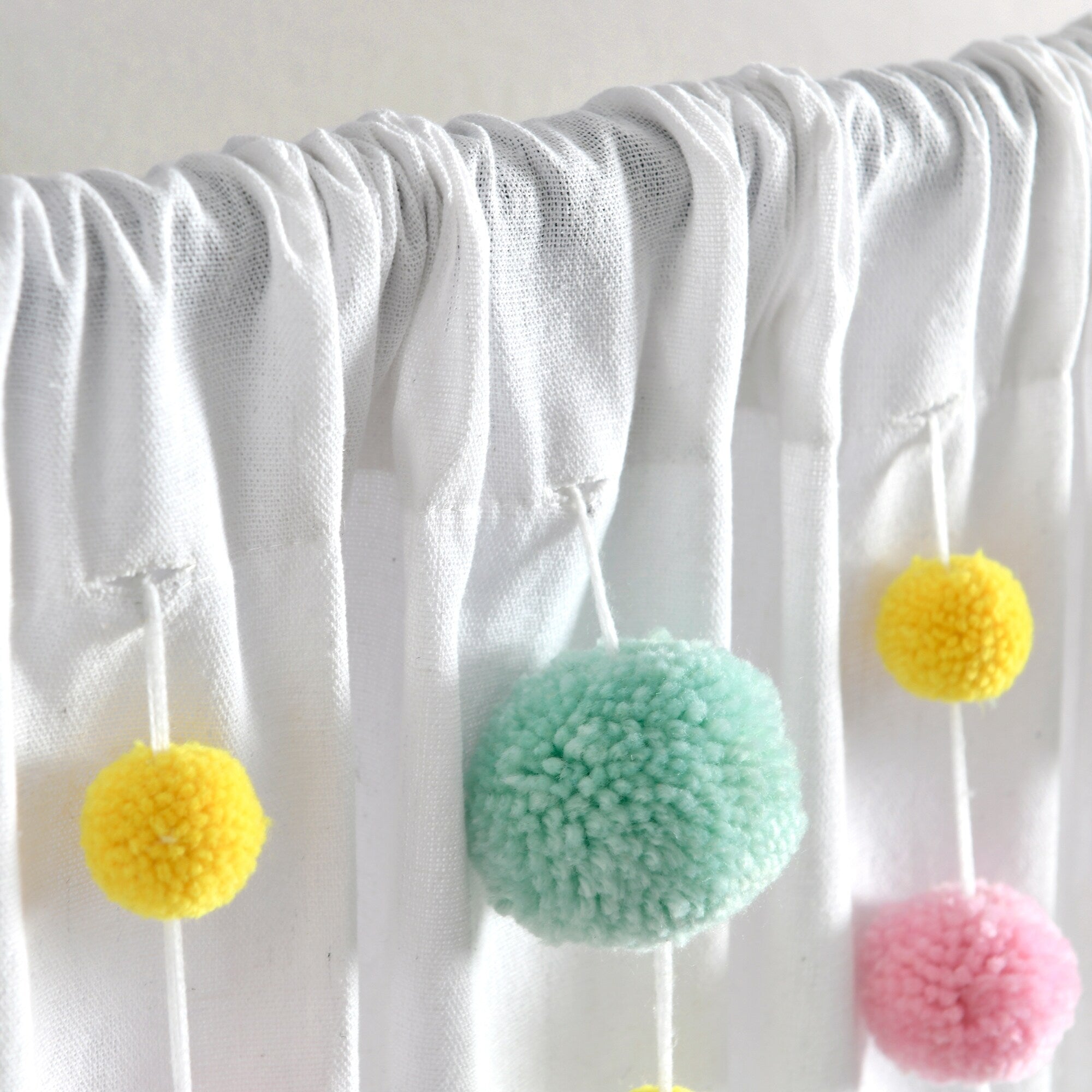 Lush Decor Boho Pom Pom Tassel Linen Window Curtain Panel (Single)