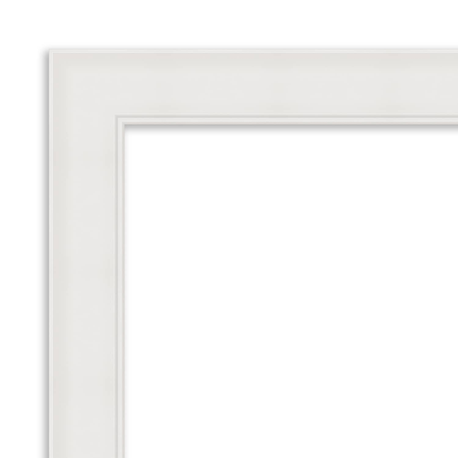 Textured White Beveled Framed Bathroom Vanity Wall Mirror - Textured White