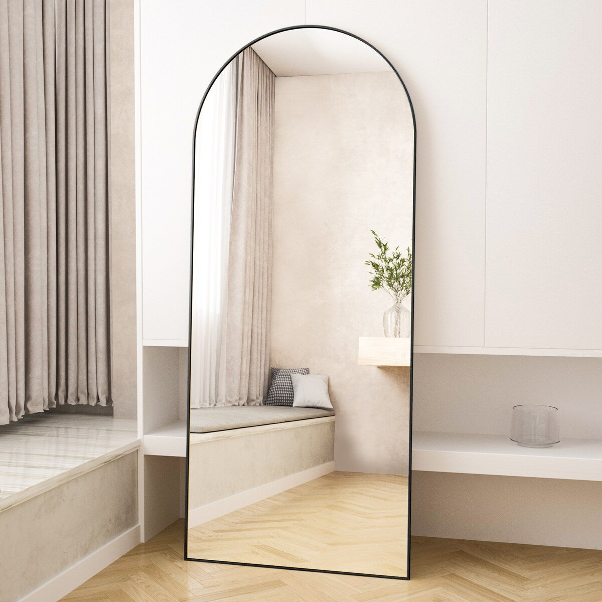 Arched Full Length Floor Mirror Full Body Standing Mirror Wall Decor