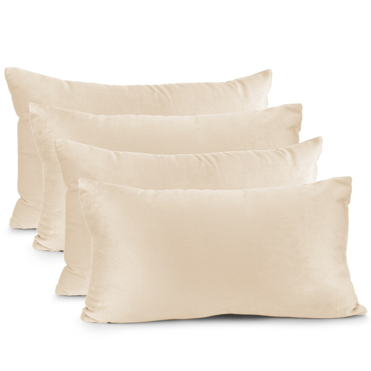 Nestl Solid Microfiber Soft Velvet Throw Pillow Cover (Set of 4)