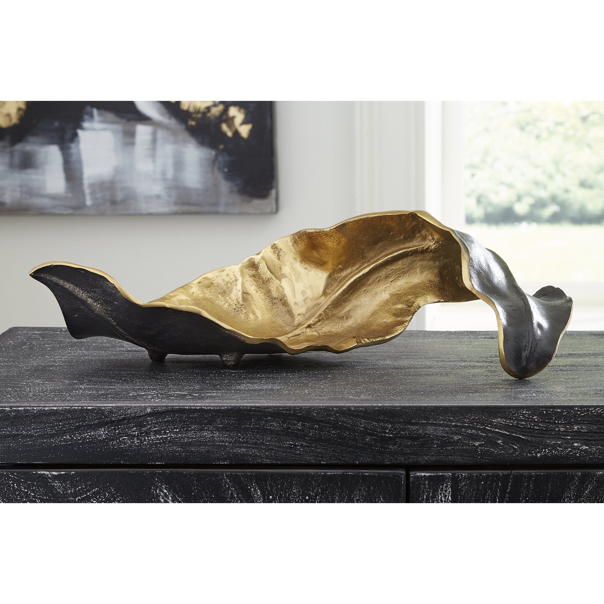 Melinda Black/Gold Finish Sculpture - 20W x 8D x 6H