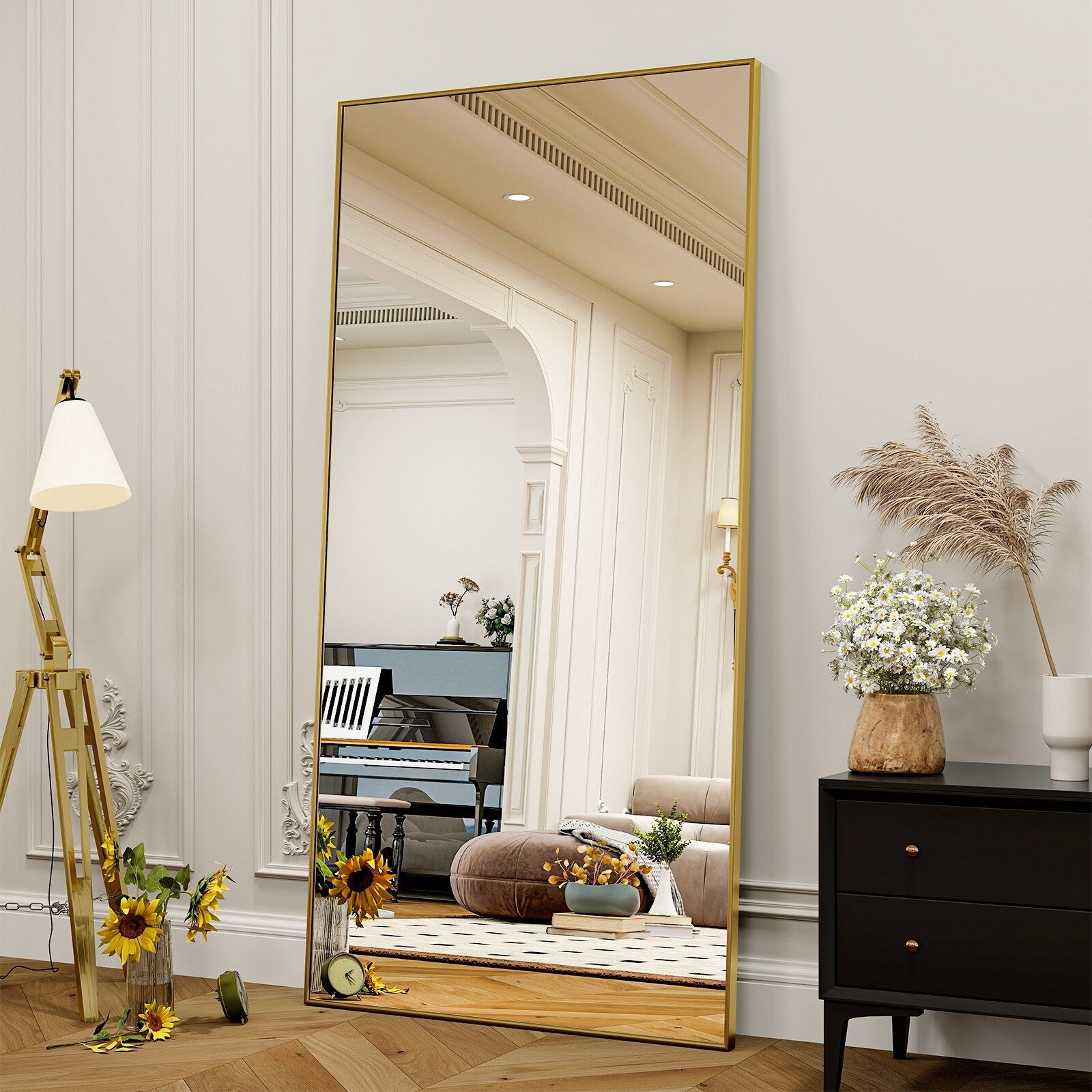 Large Standing Full Length Mirror Wall Decor for Hanging