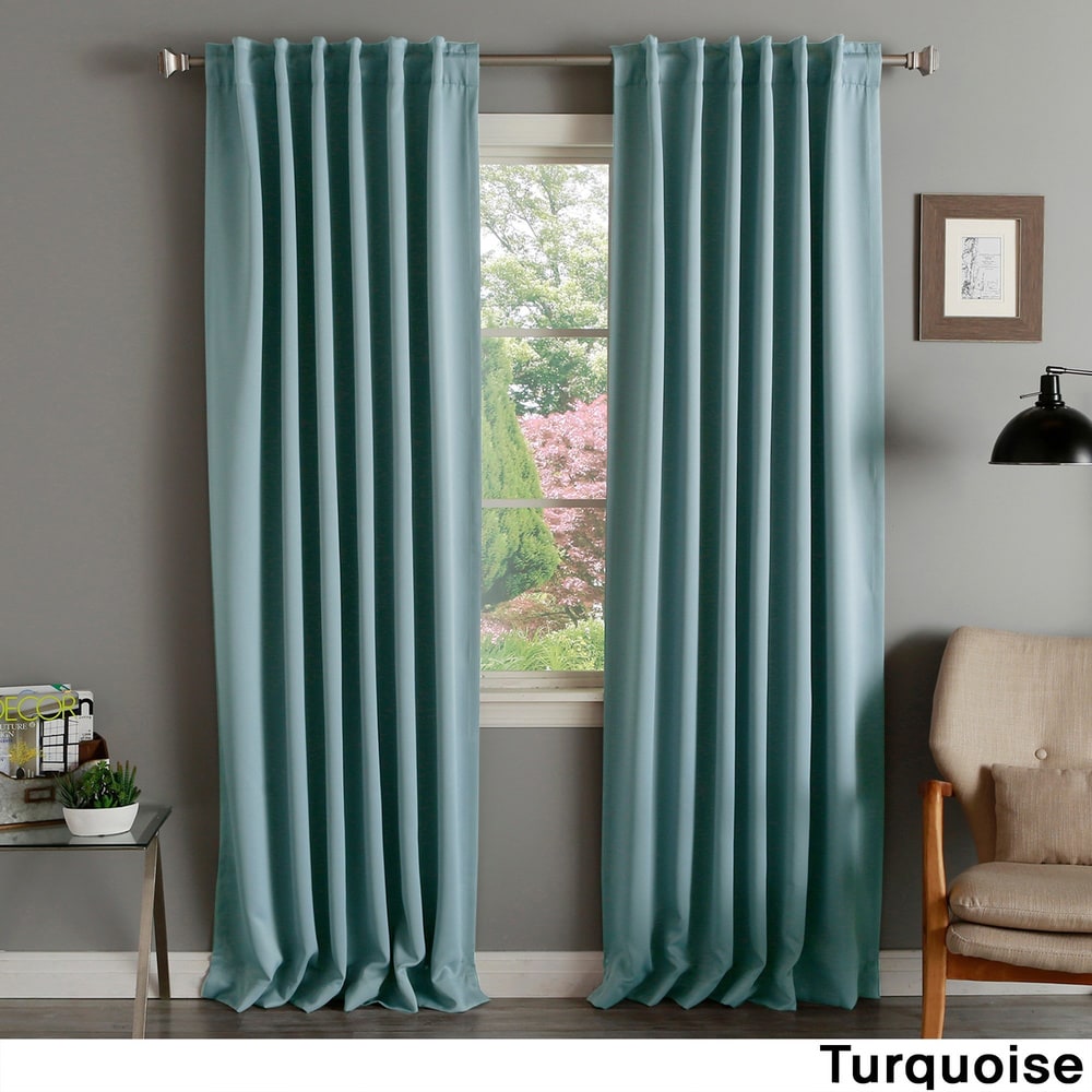 Aurora Home Solid Thermal Insulated 108-inch Blackout Curtain Panel Pair - 52 X 108 - 52 X 108