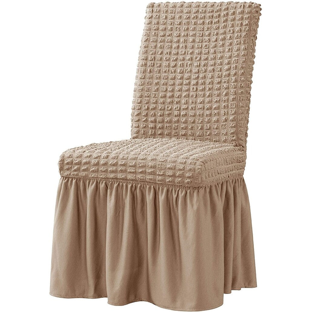 Subrtex Set-of-4 Stretch Dining Chair Cover Ruffle Skirt Slipcovers