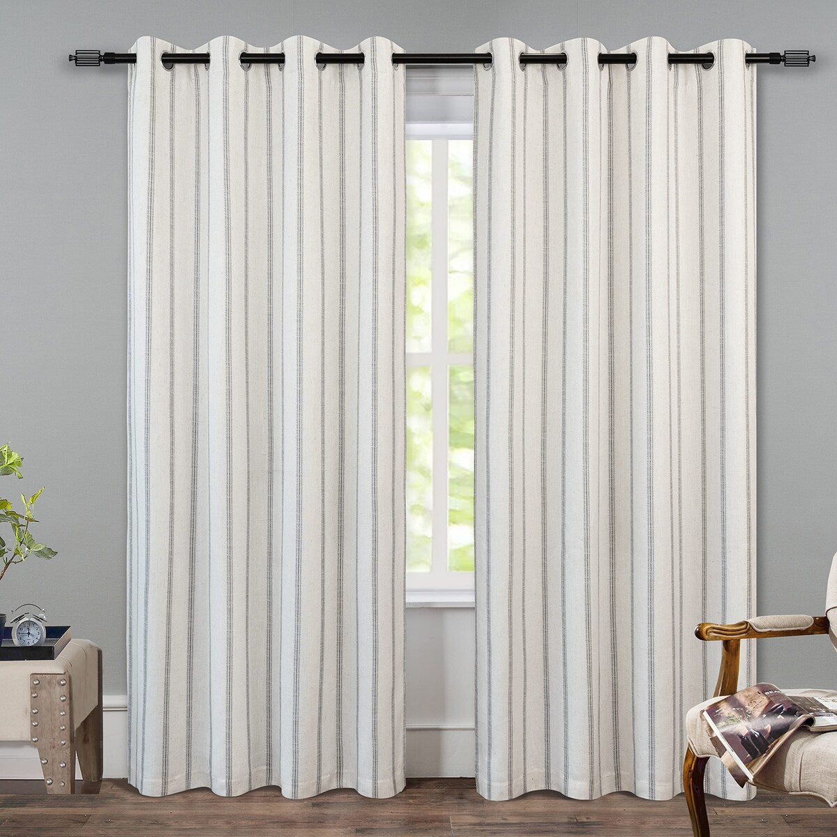 DriftAway Farmhouse Linen Blend Blackout Curtains