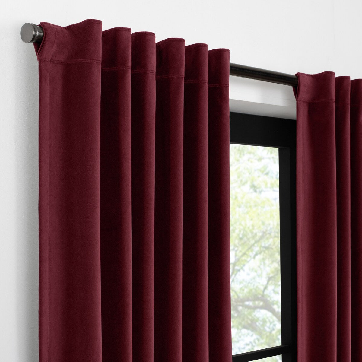 Eclipse Luxury Cotton Velvet 100% Blackout Rod Pocket Back Tab Curtain Window Panel