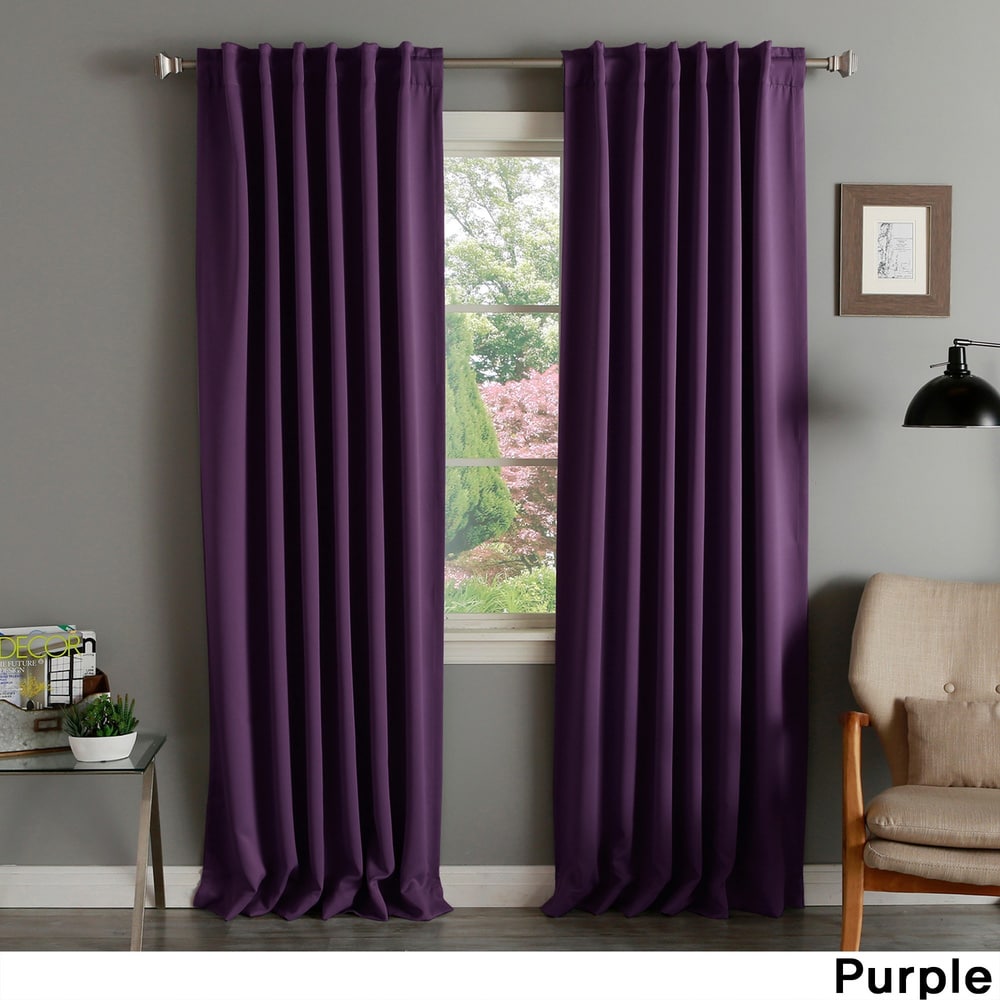 Aurora Home Solid Thermal Insulated 108-inch Blackout Curtain Panel Pair - 52 X 108 - 52 X 108