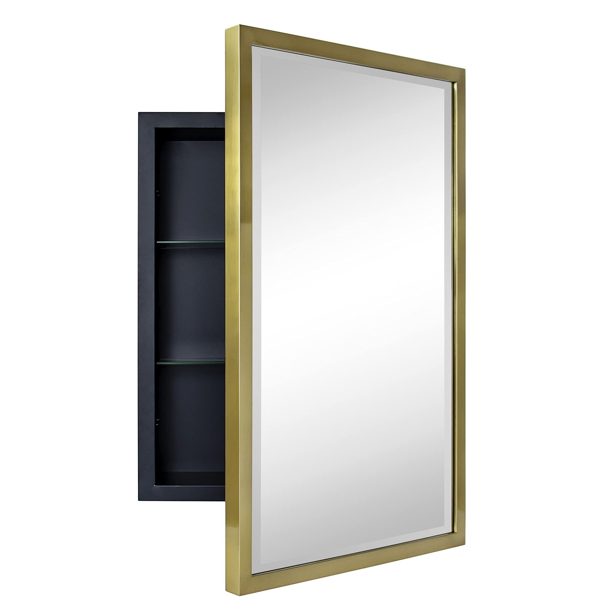 TEHOME Haddison Recessed Framed Medicine Cabinet with Mirror