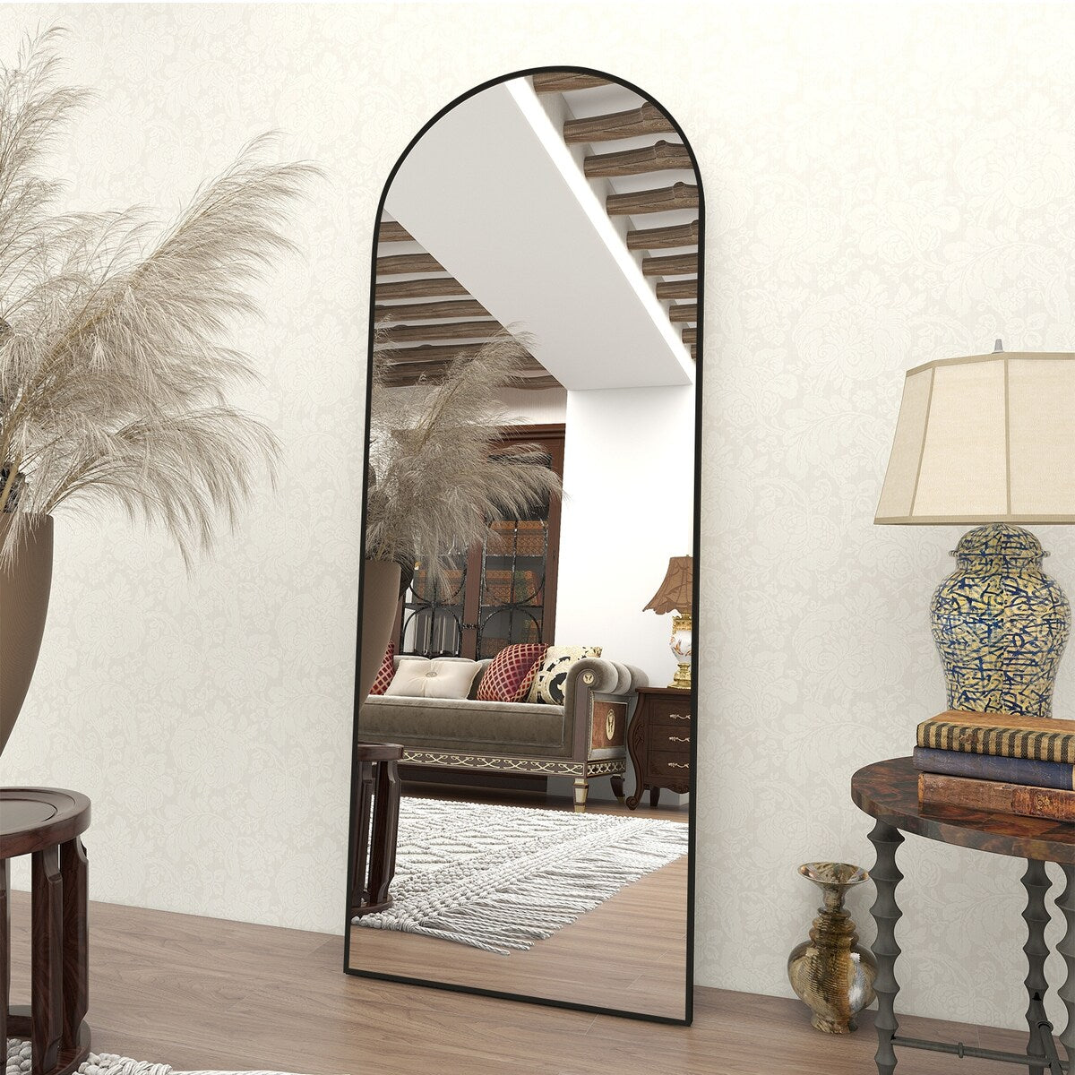 Arched Full Length Floor Mirror Full Body Standing Mirror Wall Decor