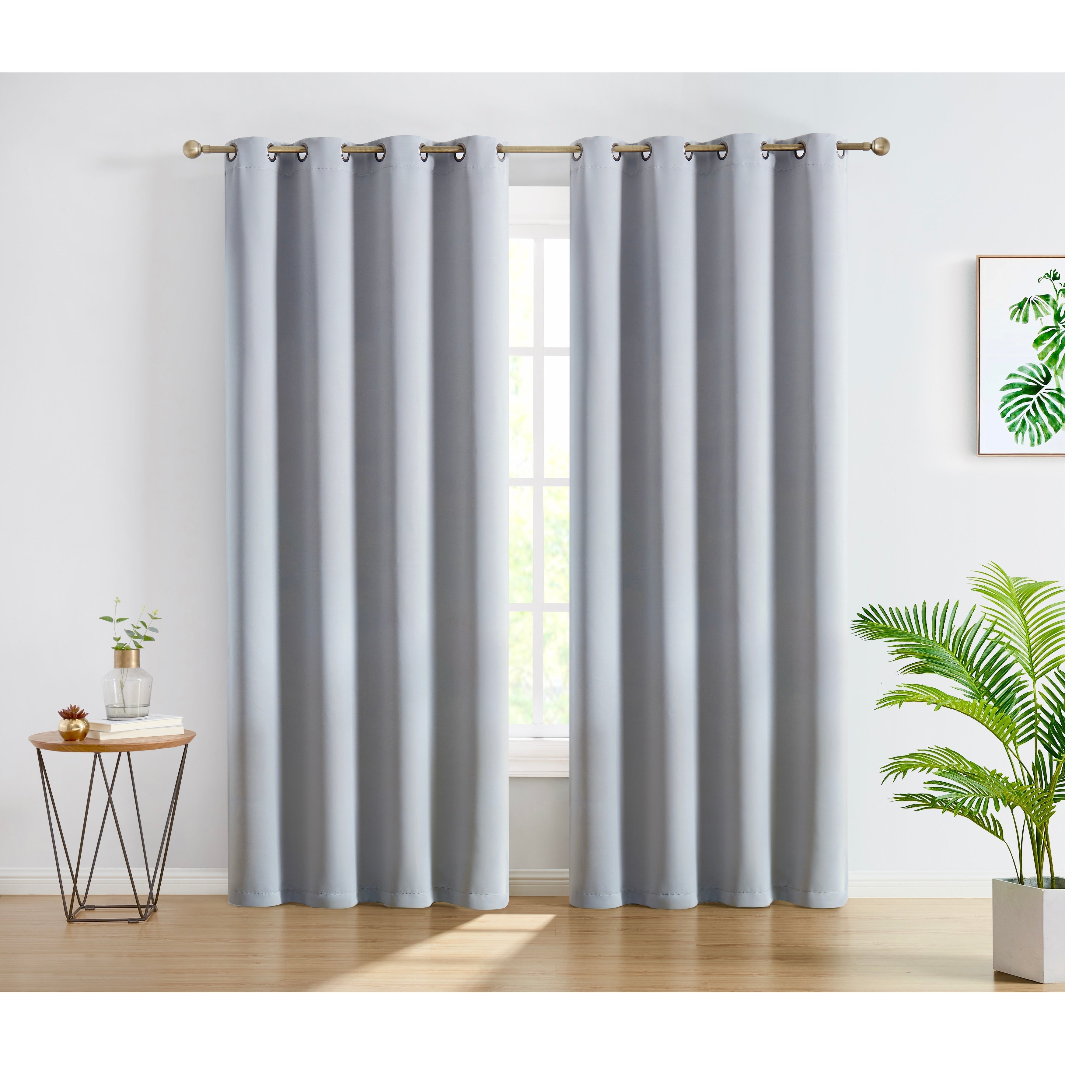 HLC.me Oxford Blackout Curtains - Thermal Insulated Window Treatment Grommet Panels, Set of 2