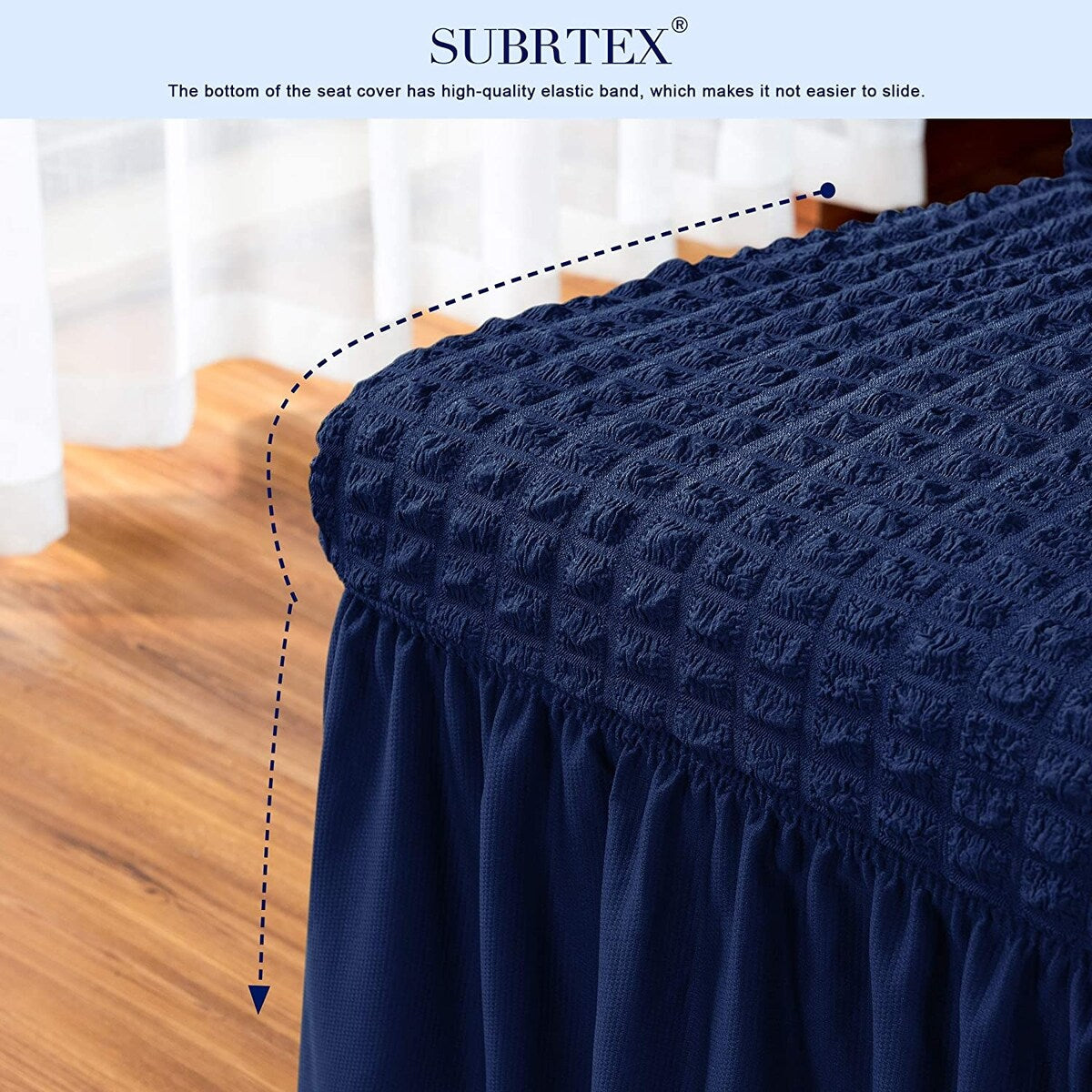 Subrtex Set-of-4 Stretch Dining Chair Cover Ruffle Skirt Slipcovers