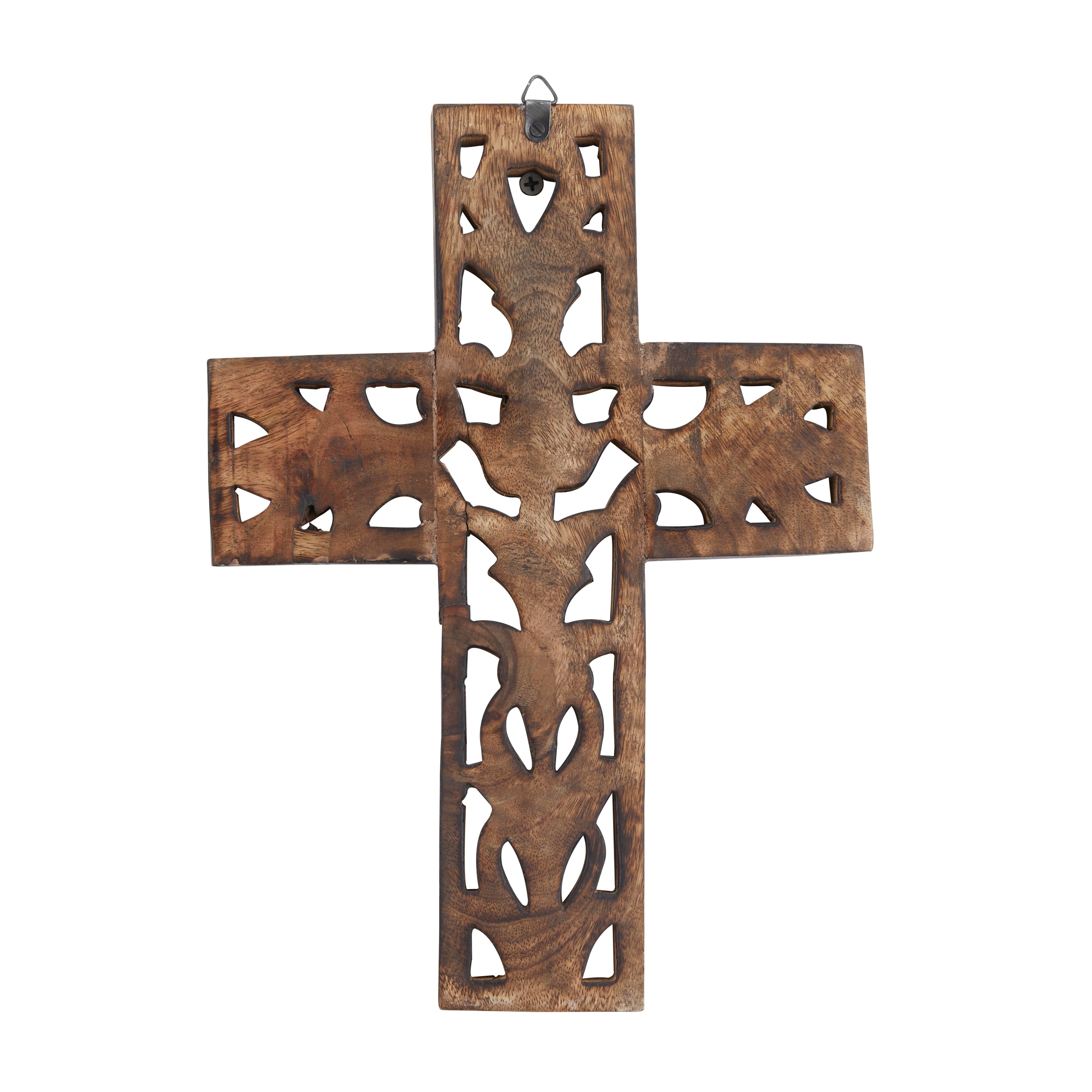 Brown Wood Traditional Wall Decor Cross 12 x 9 x 1