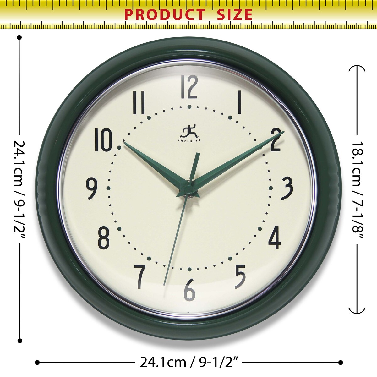 Round Retro Kitchen Wall Clock by Infinity Instruments