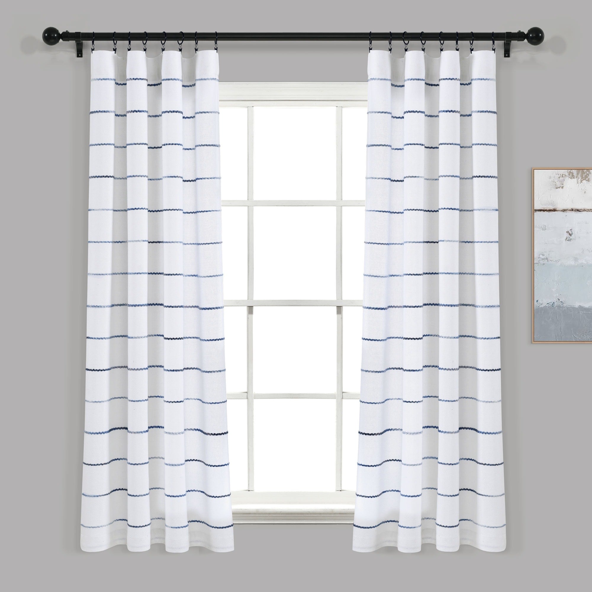 Carson Carrington Pajebo Ombre Stripe Cotton Curtain Panel Pair