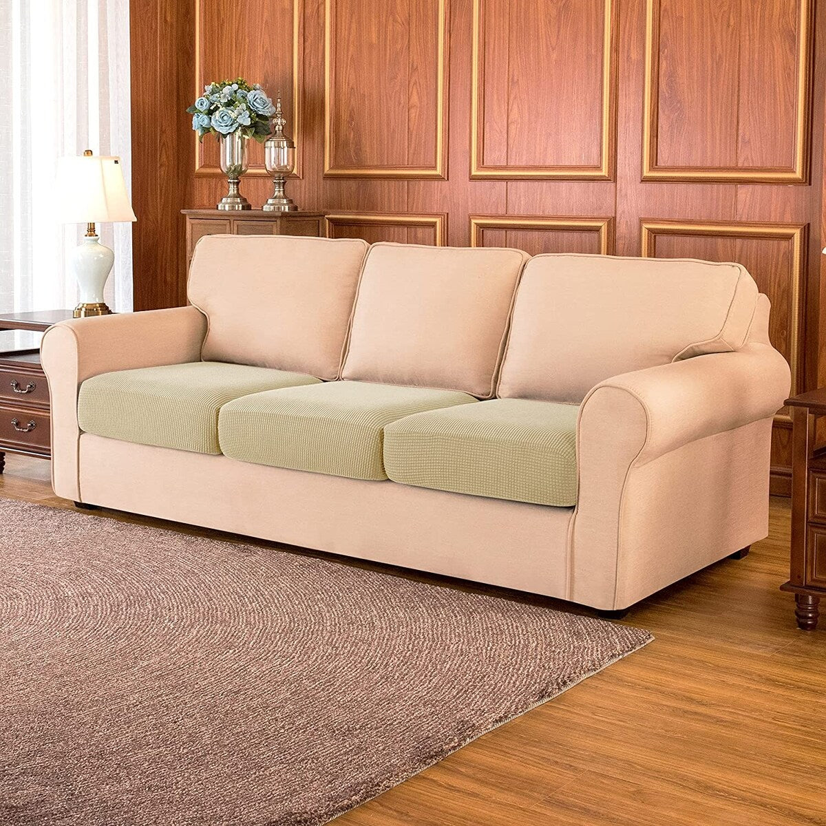 Subrtex 3-Piece Stretch Separate Sofa Cushion Cover Elastic Slipcover