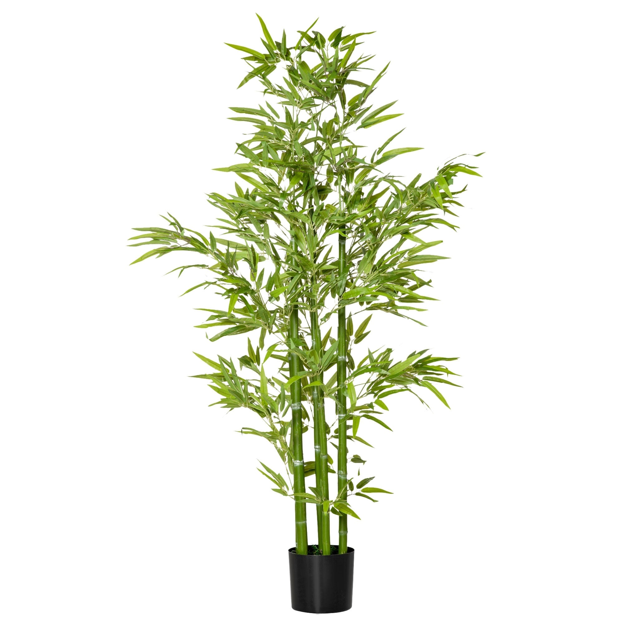 HOMCOM 5FT Artificial Bamboo Tree Faux Decorative Plant in Nursery Pot for Indoor Outdoor Décor - 6.75 x 6.75 x 59