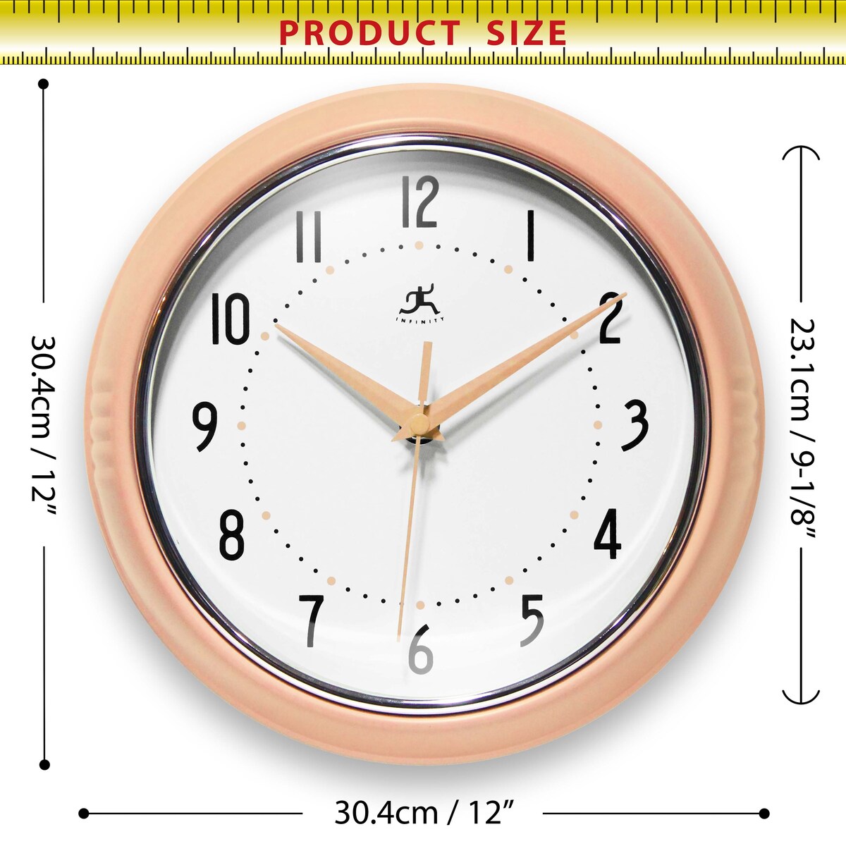 Round Retro Kitchen Wall Clock by Infinity Instruments