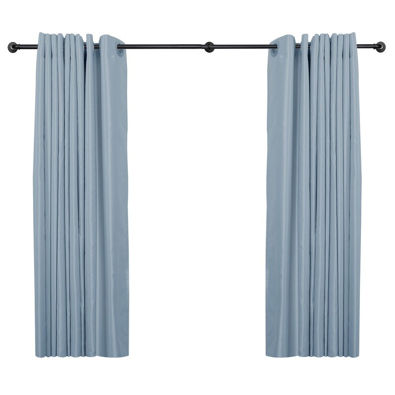 UTOPIA ALLEY 1 inch Industrial Curtain Rods for Windows, Blackout, Wrap Around Curtain Rods, Rustic Style, Matte Black