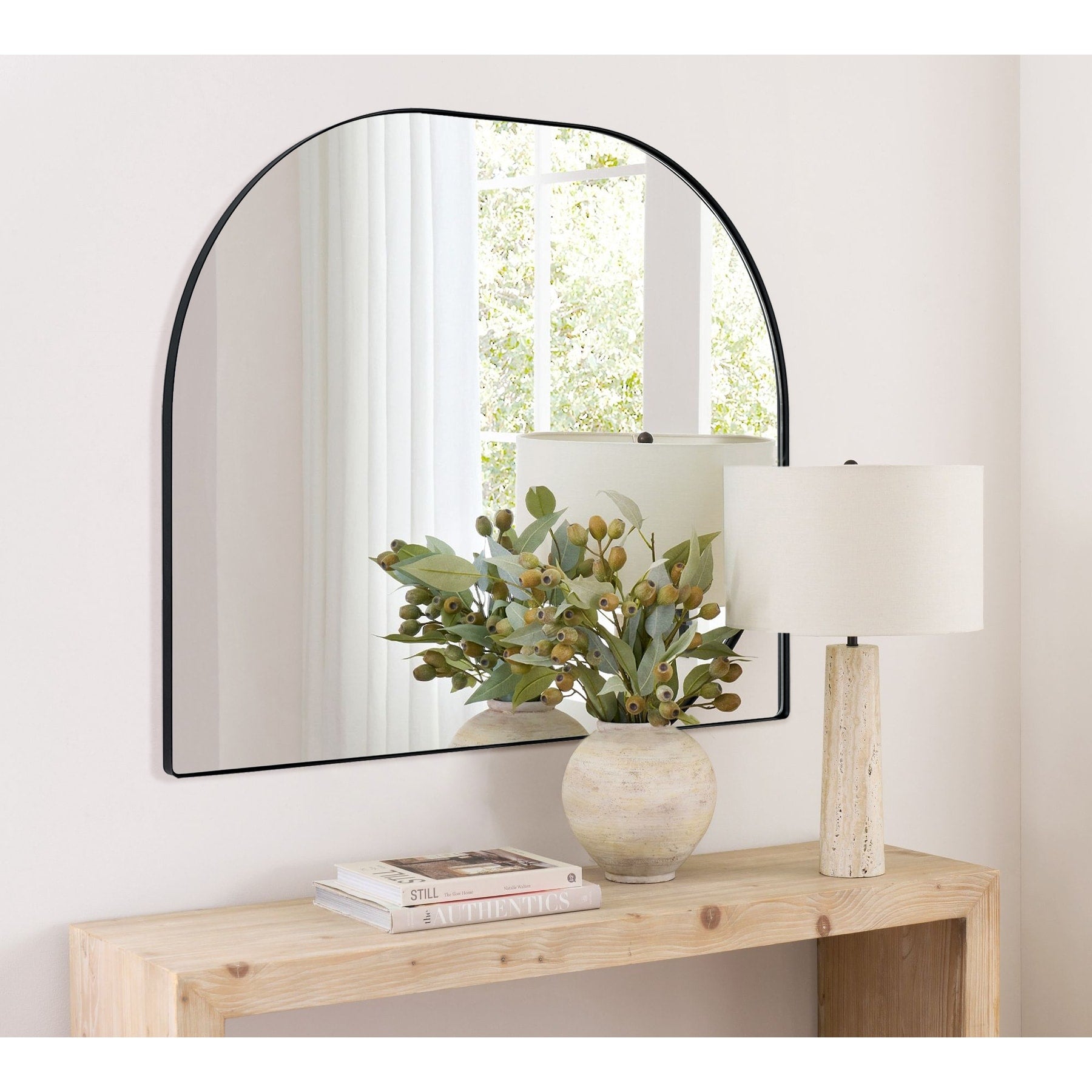 TEHOME Dezerae Large Arch Mirror for Mantel, 40'' W x 32'' H