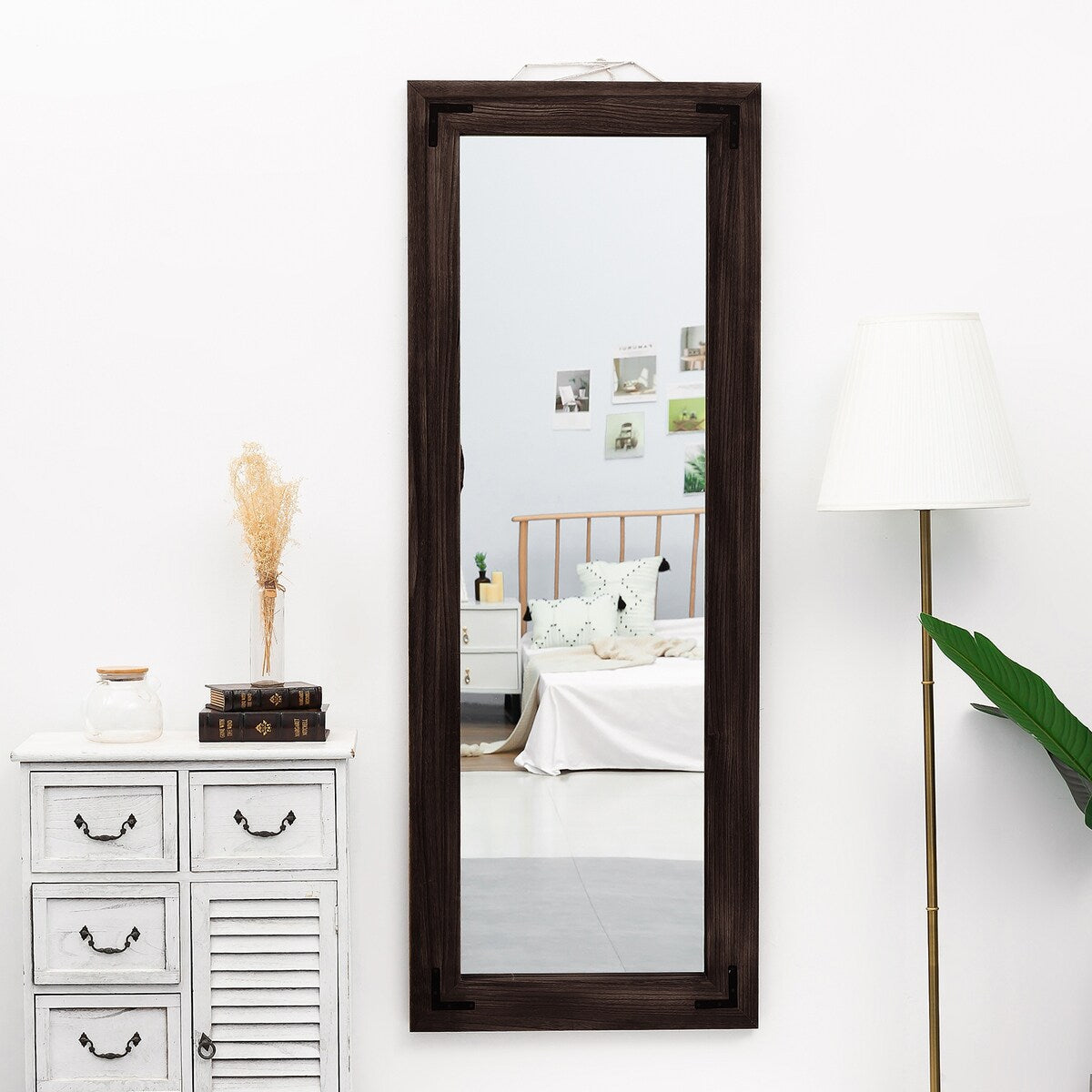 Farmhouse Rustic Wooden Framed Full Length Floor Mirror - 65x24