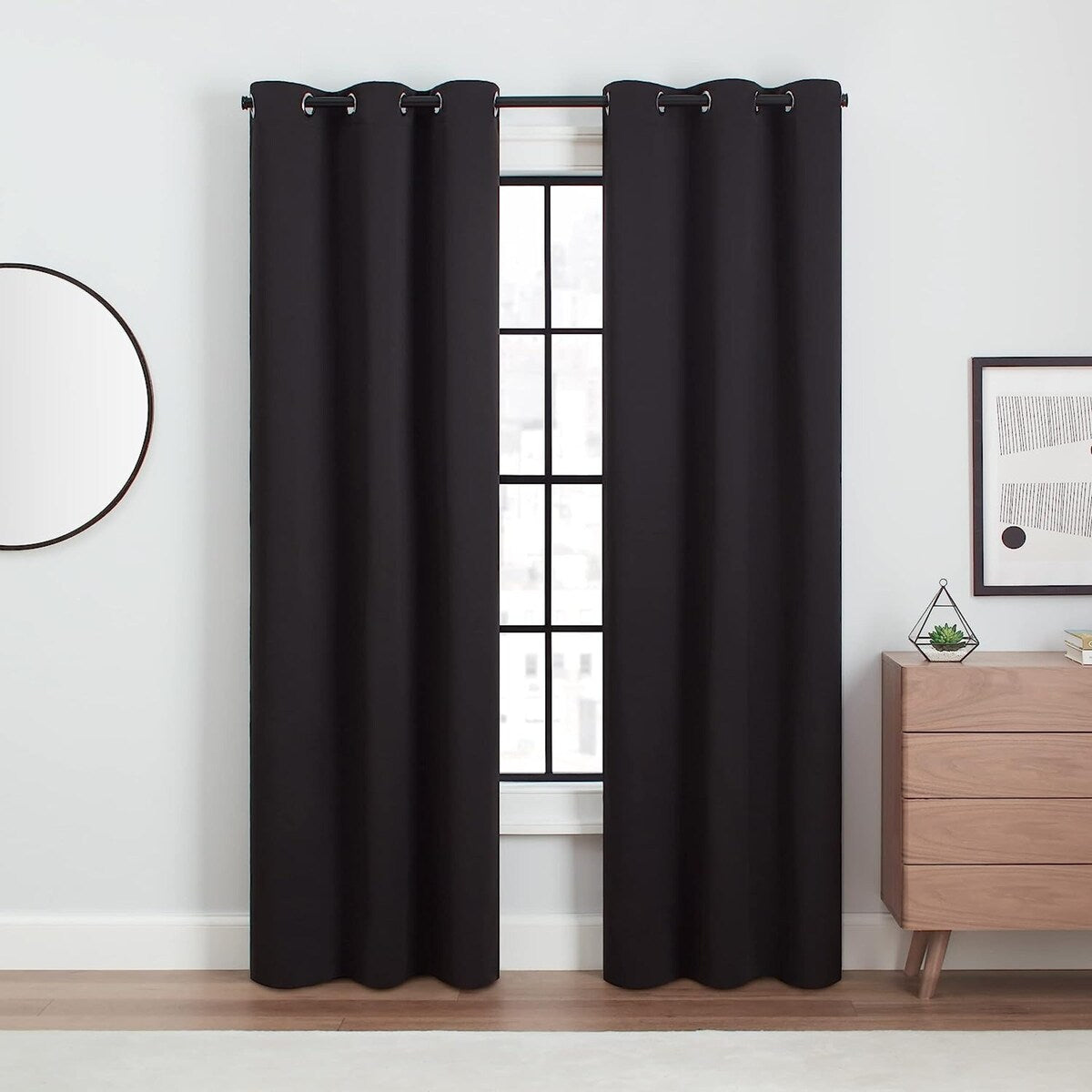 Eclipse Aldera Solid Tripleweave Thermal Blackout Grommet Curtains (2 Panels)