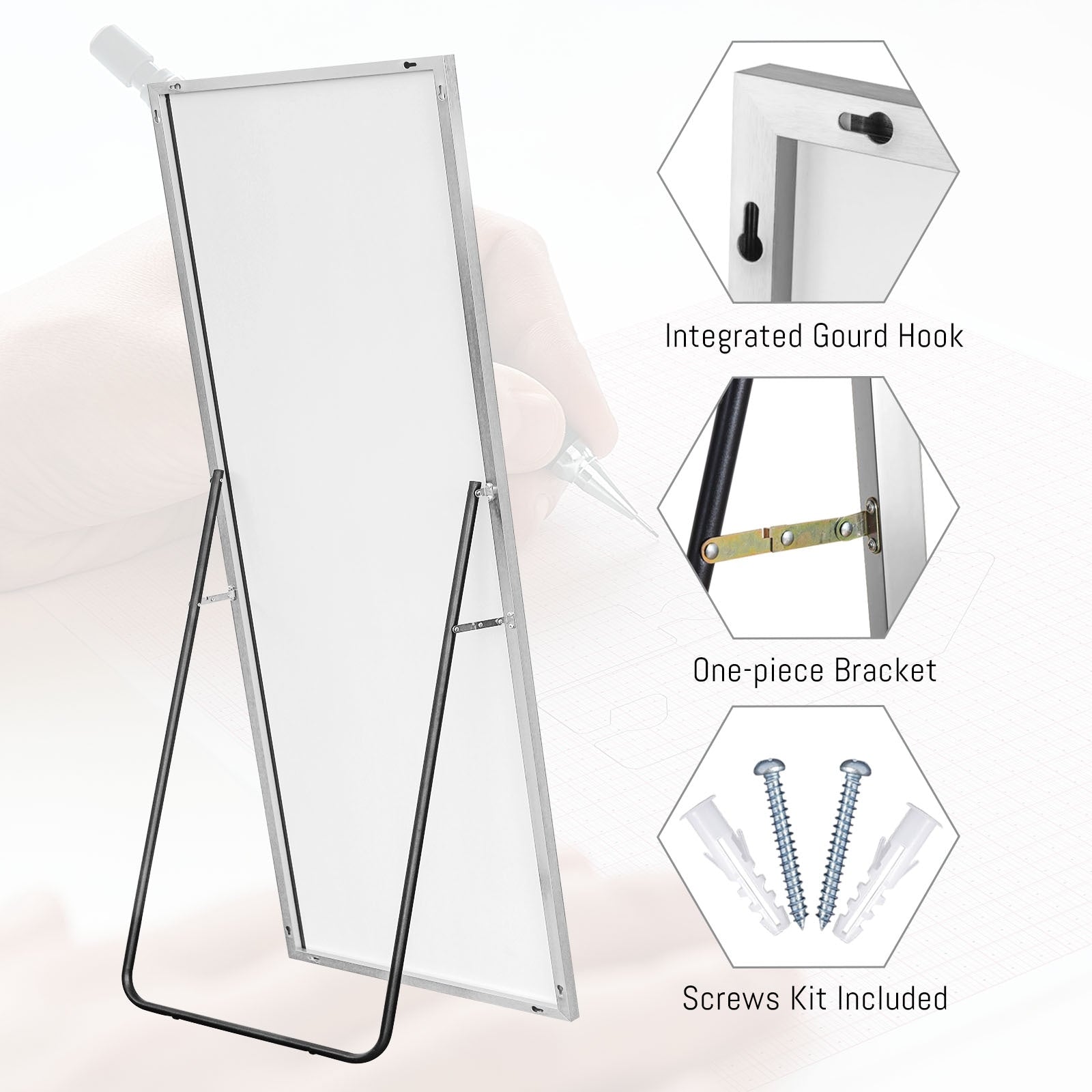 Aluminum Alloy Full Length Floor Mirror