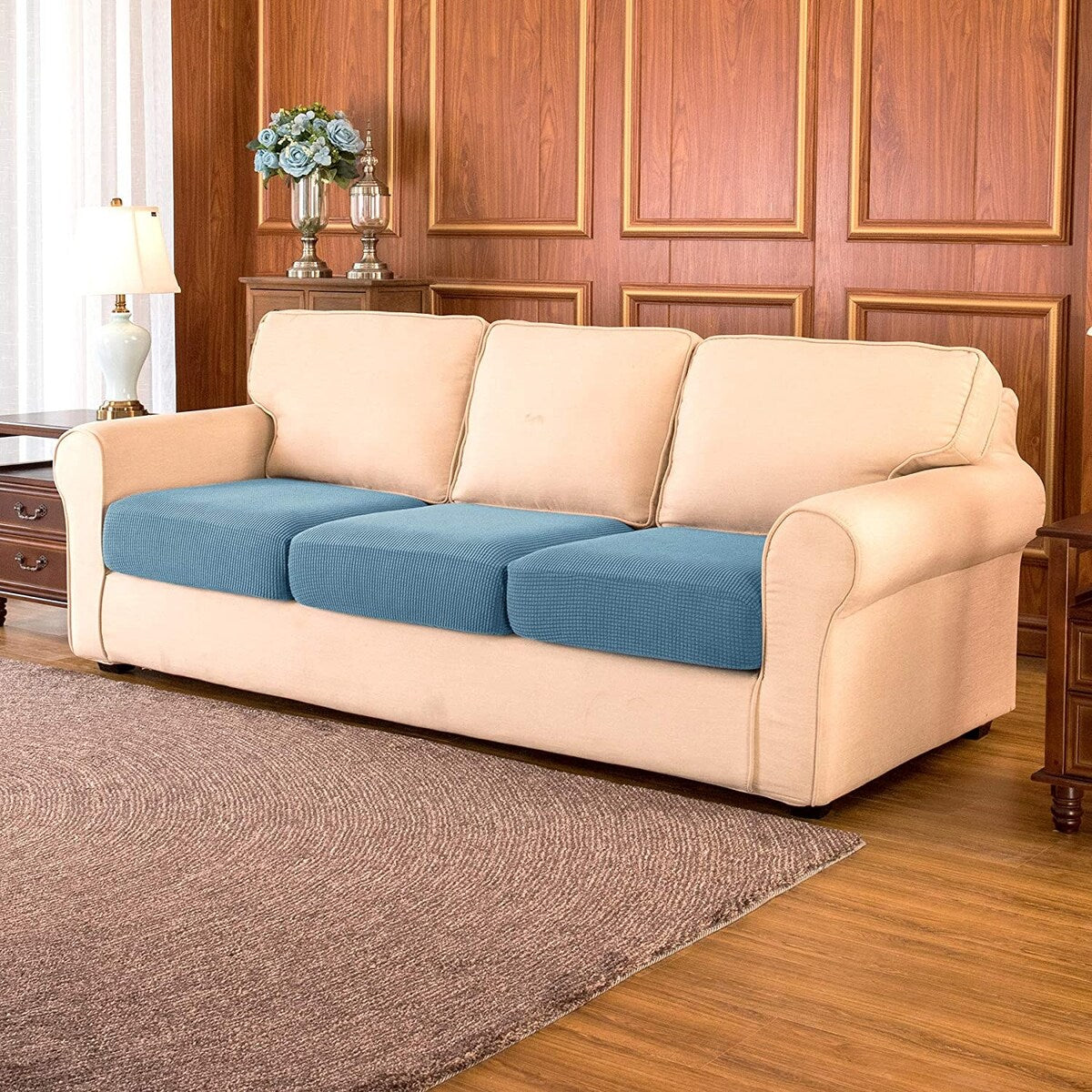 Subrtex 3-Piece Stretch Separate Sofa Cushion Cover Elastic Slipcover